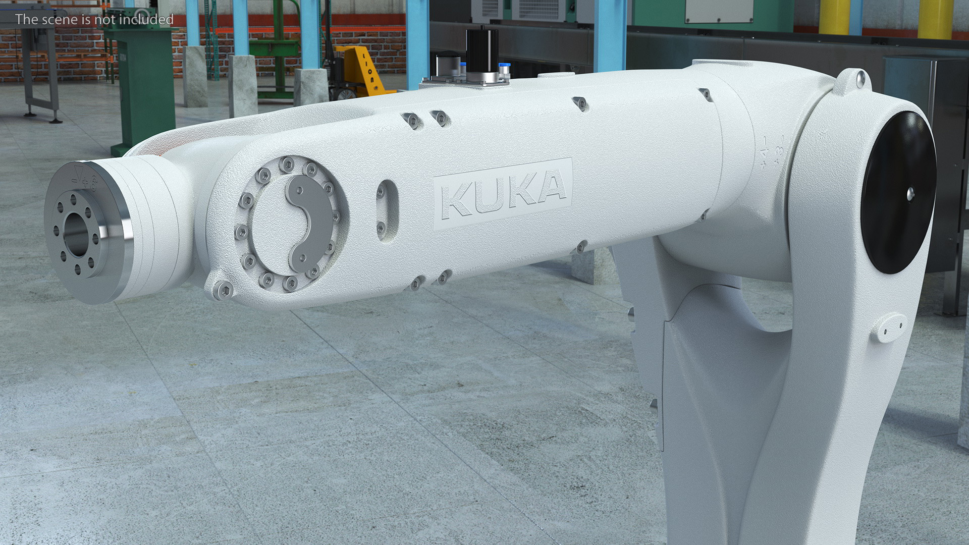 3D Robot Arm Kuka R1100 White Rigged model
