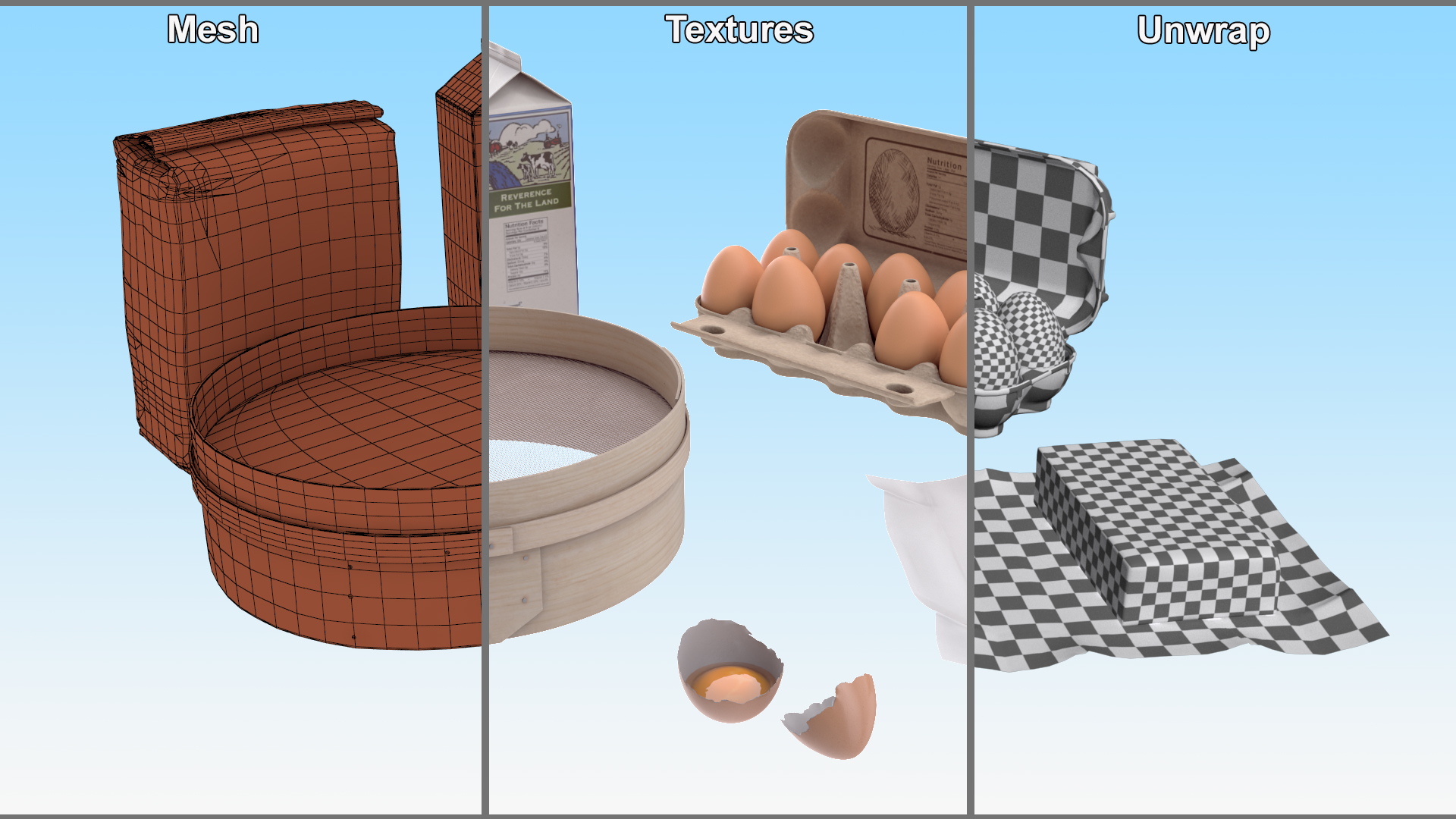 Baking Tool and Products 3D model