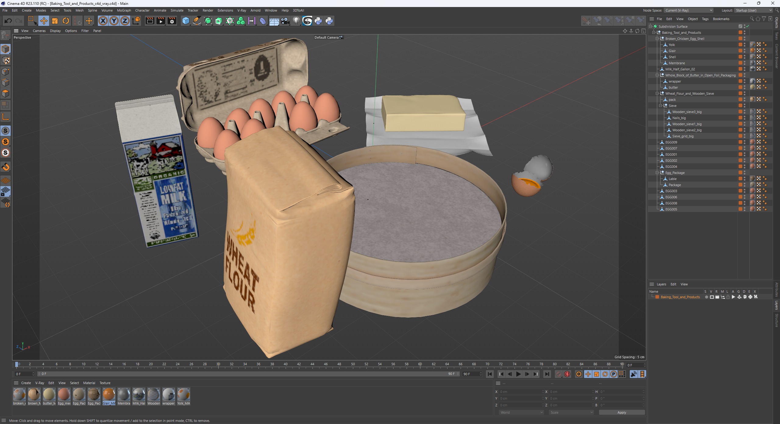Baking Tool and Products 3D model
