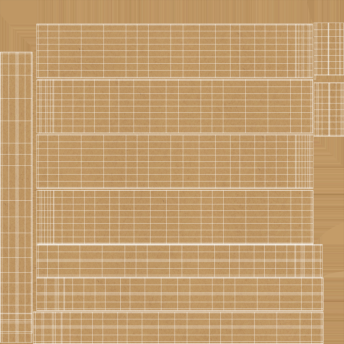 Kraft Paper Bag with Baguette 3D model