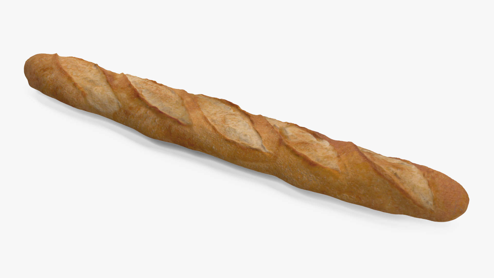 Kraft Paper Bag with Baguette 3D model