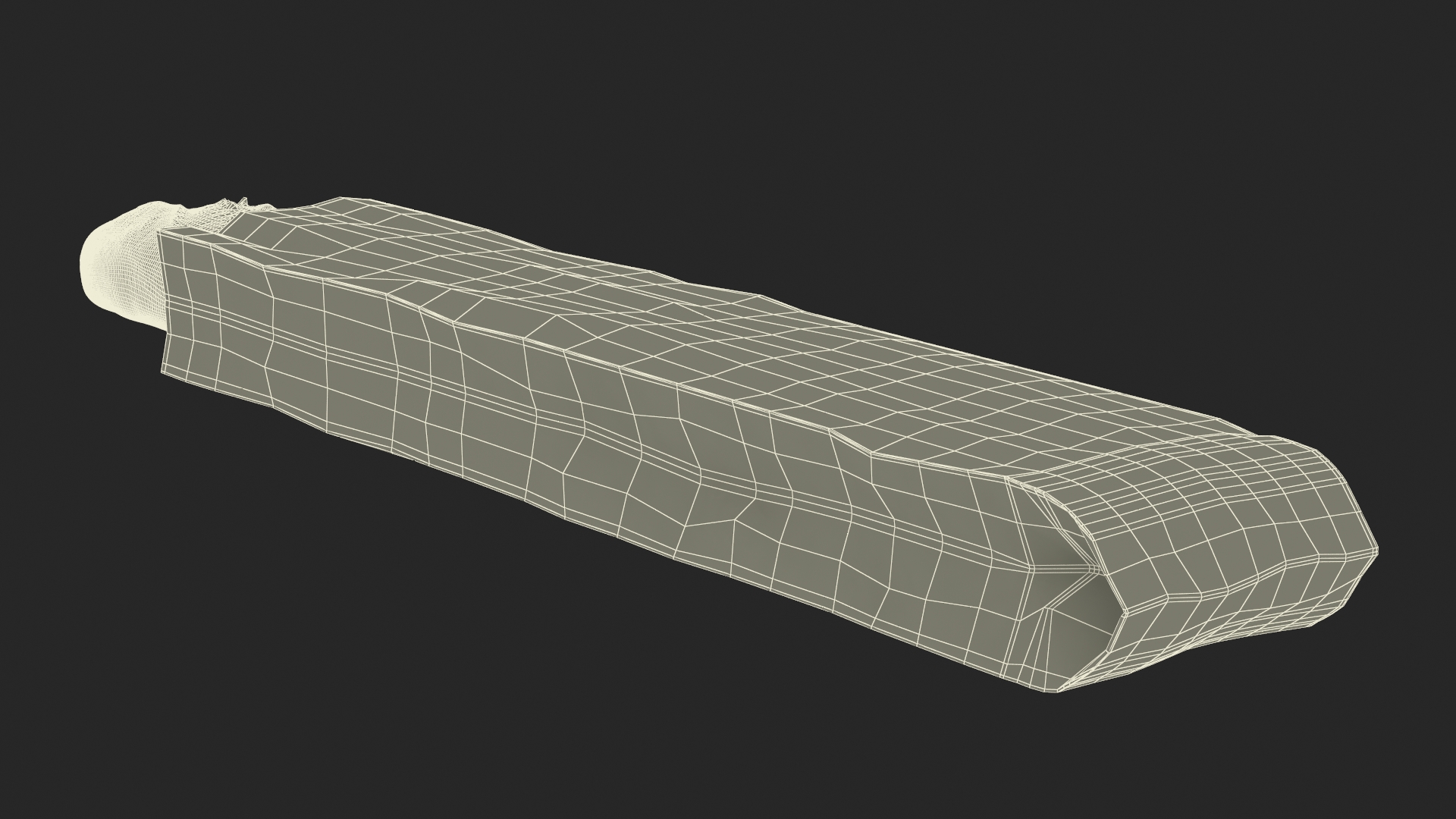 Kraft Paper Bag with Baguette 3D model