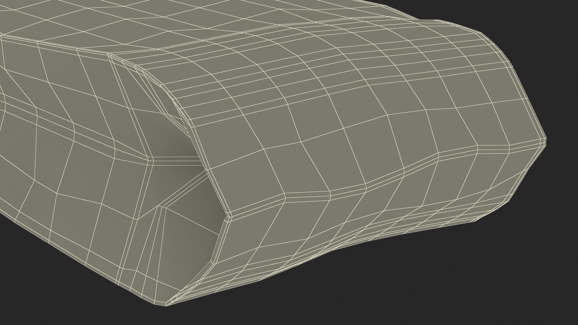 Kraft Paper Bag with Baguette 3D model