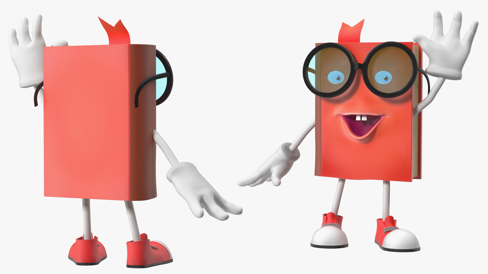 Cartoon Red Book Rigged for Maya 3D