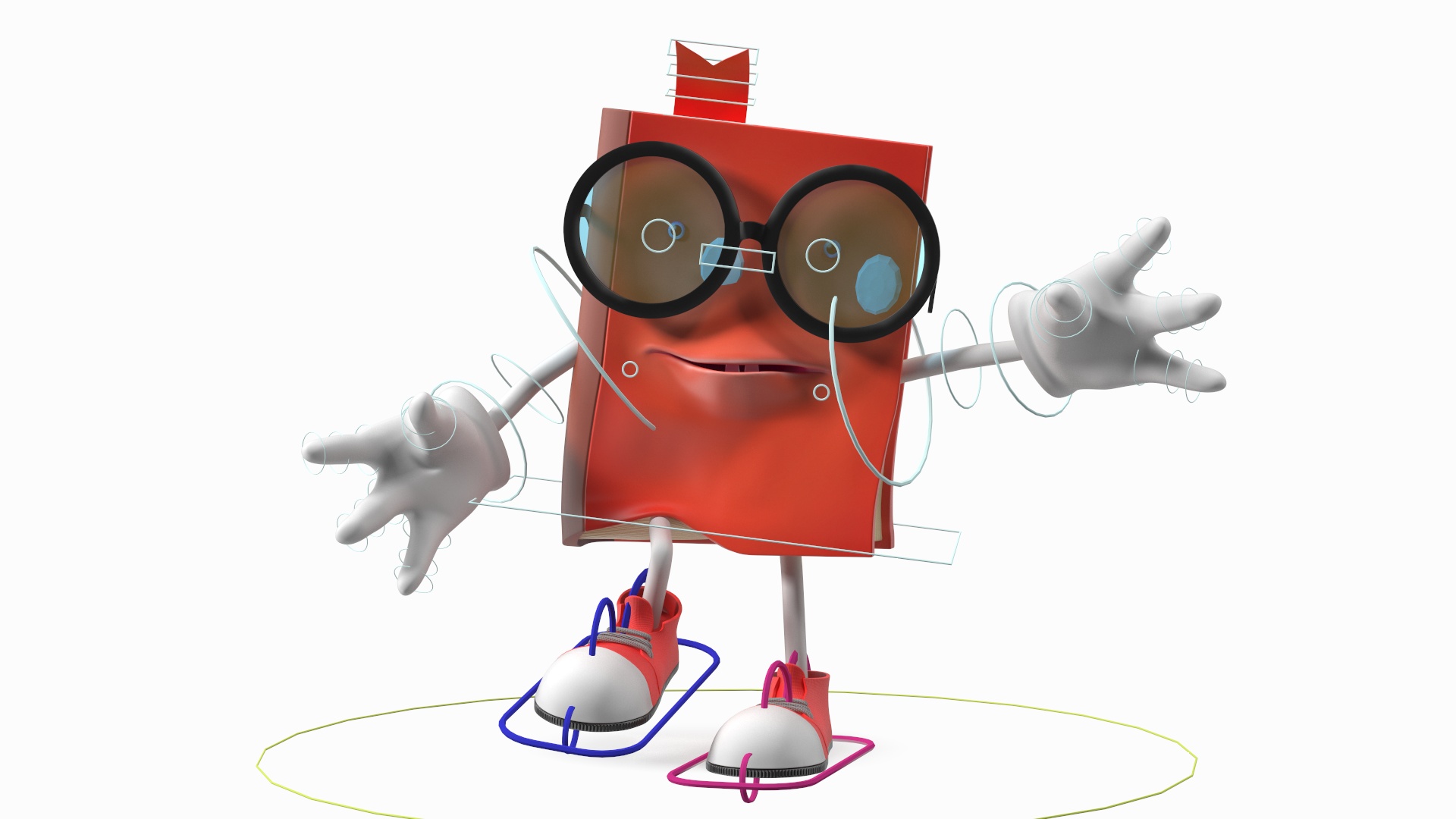 Cartoon Red Book Rigged for Maya 3D