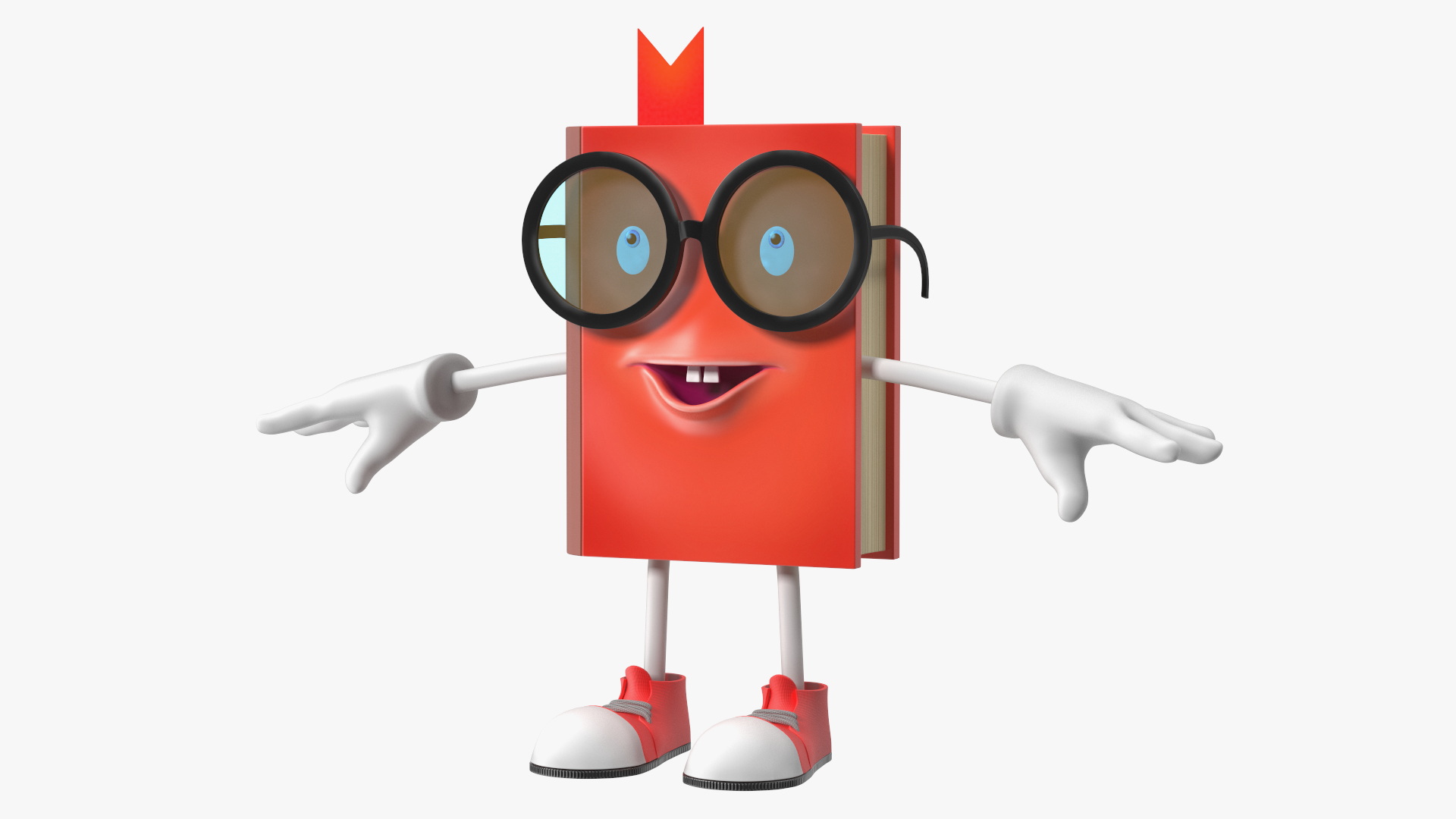 Cartoon Red Book Rigged for Maya 3D