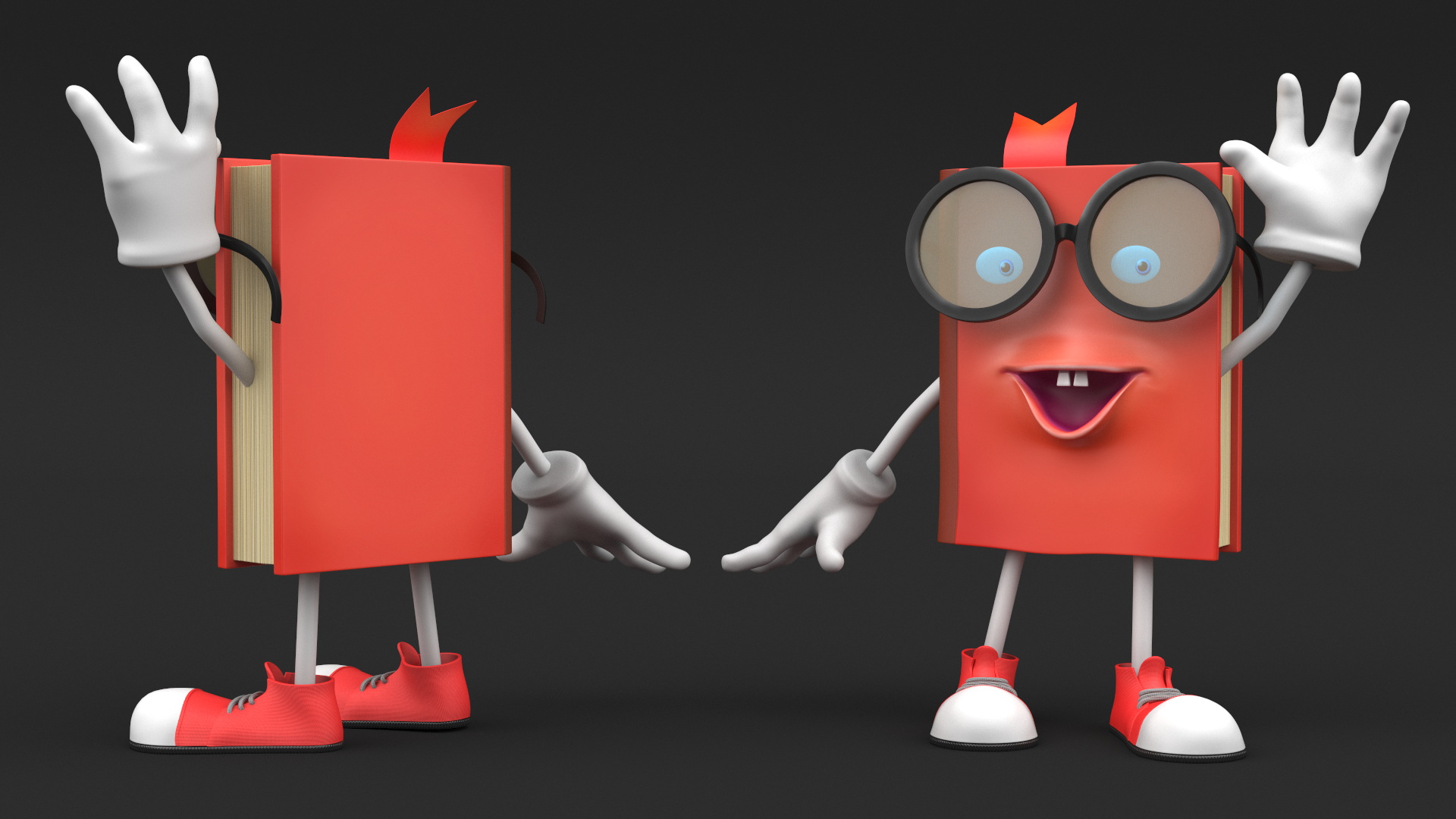 Cartoon Red Book Rigged for Maya 3D
