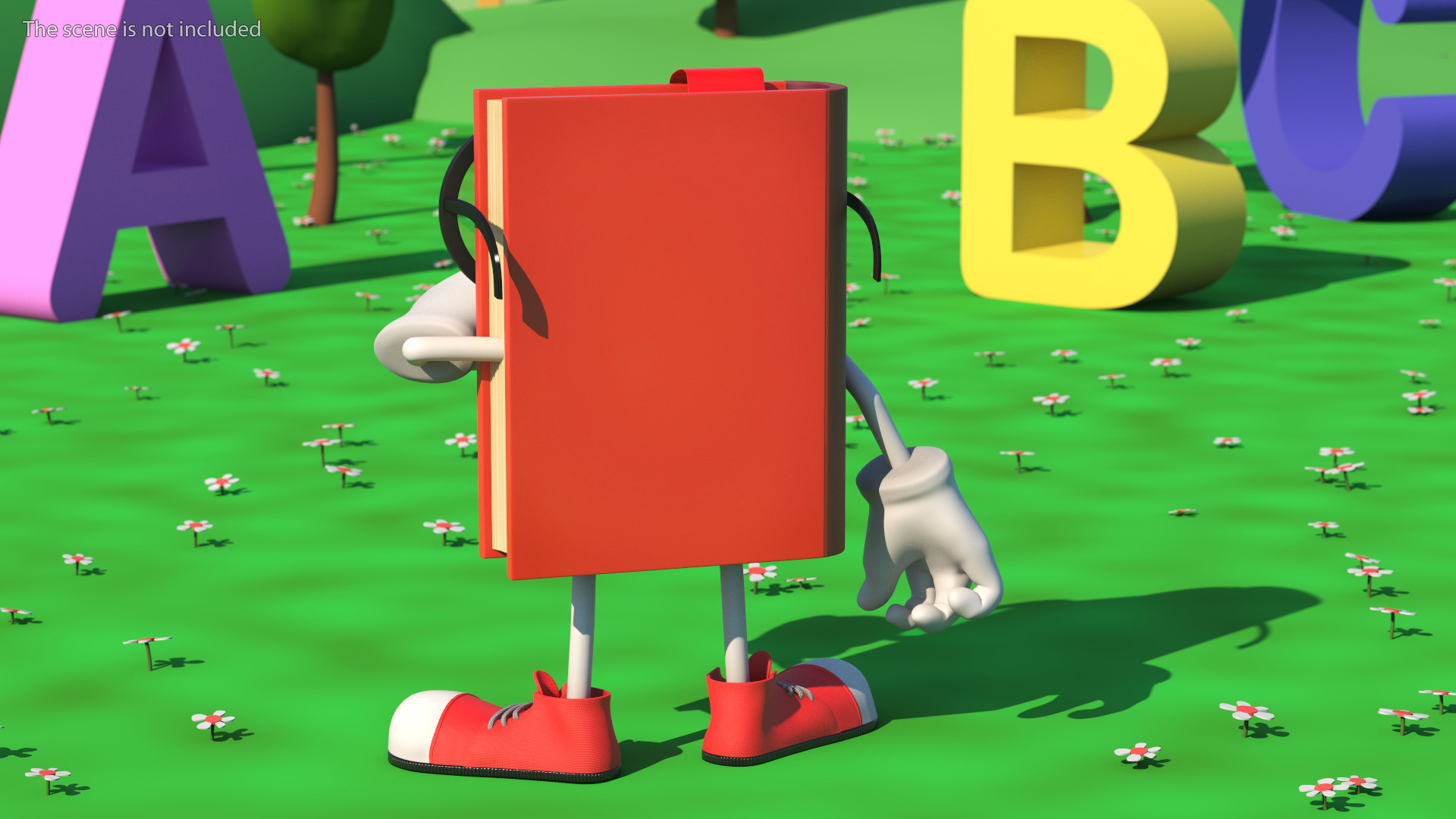 Cartoon Red Book Rigged for Maya 3D