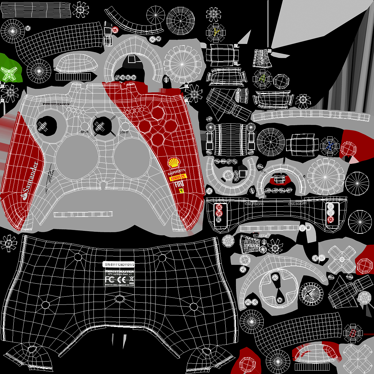 Wired Gamepad Thrustmaster GPX Lightback Ferrari F1 Edition 3D model