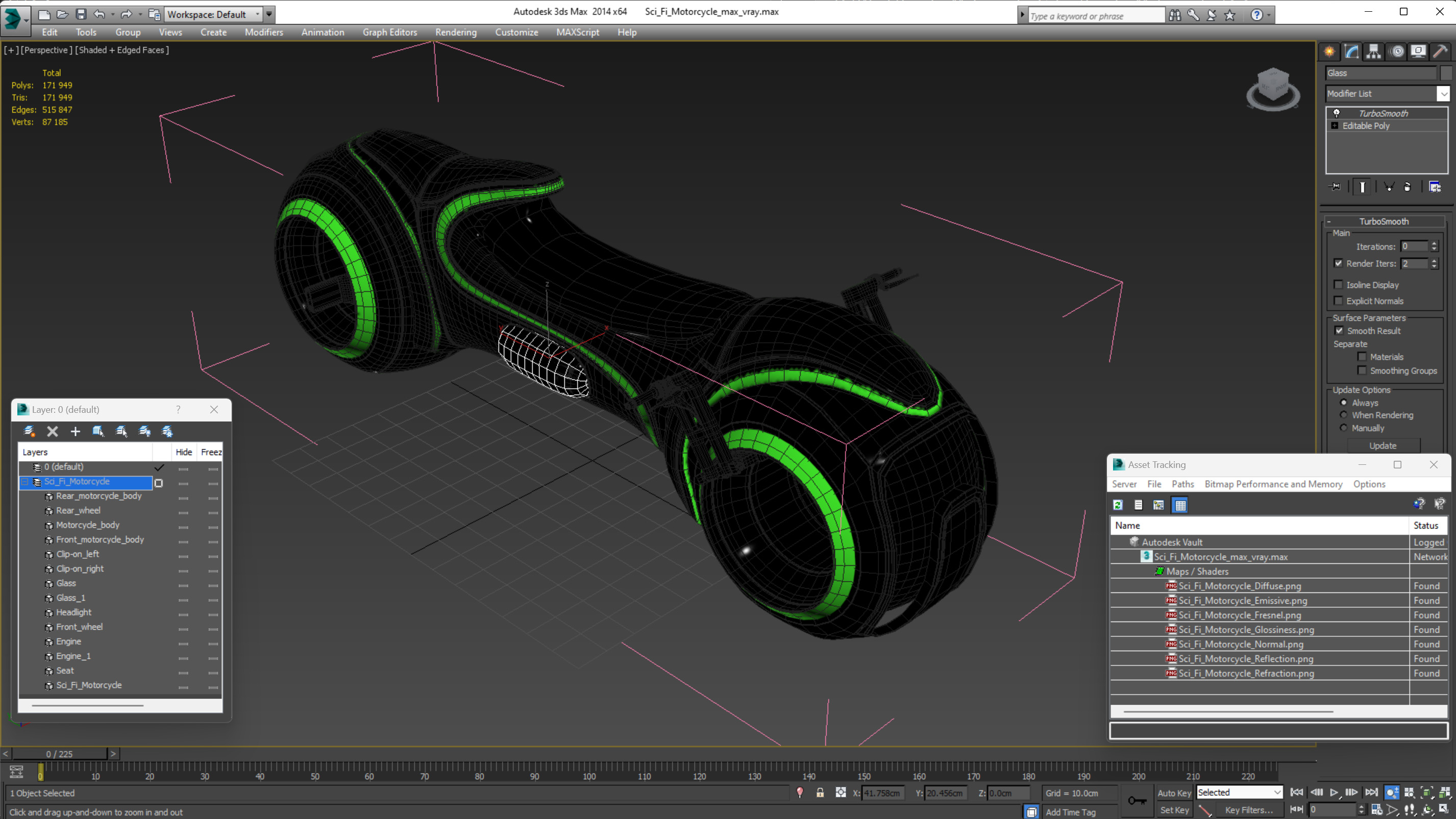 Sci Fi Motorcycle 3D