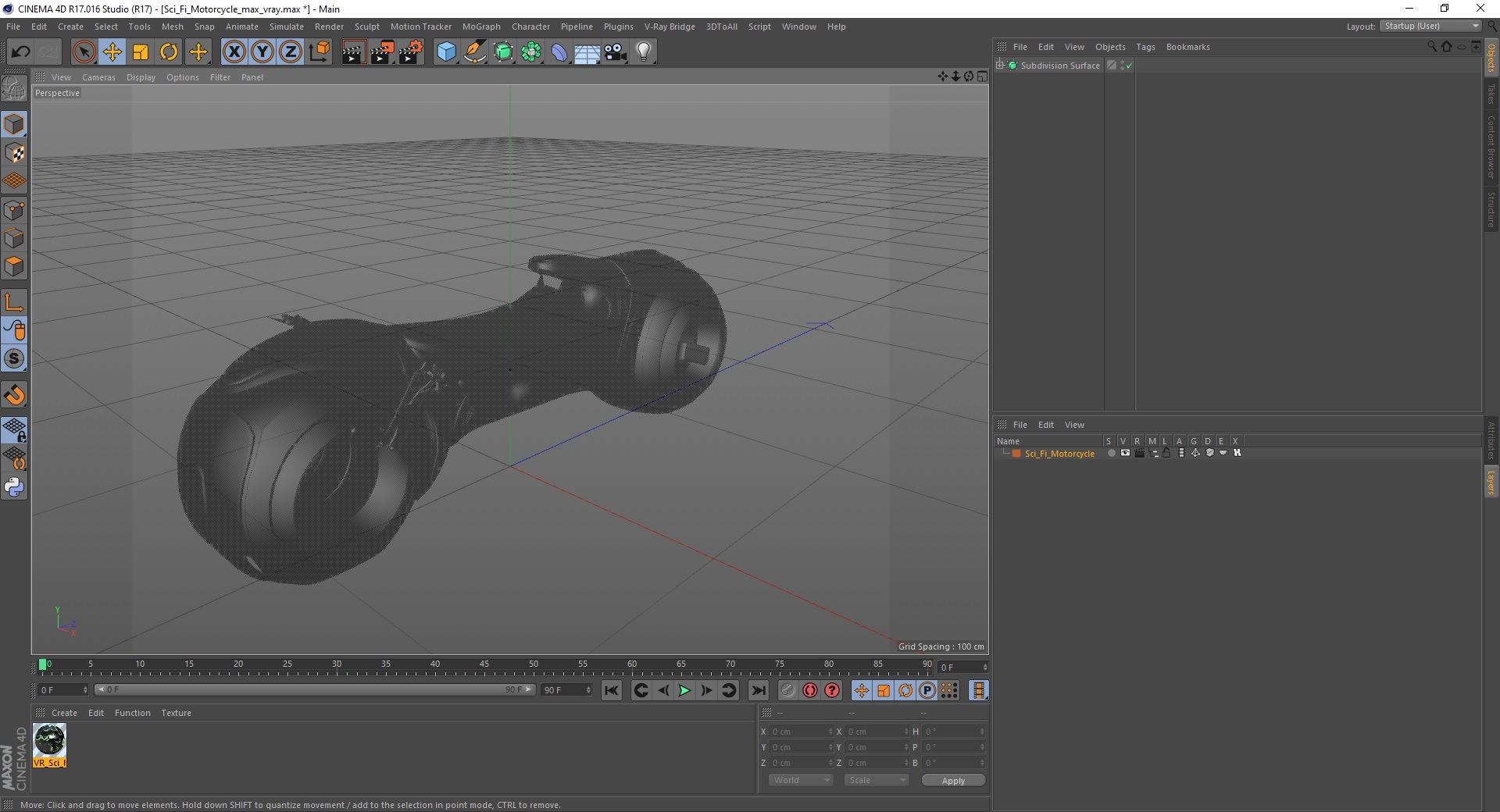 Sci Fi Motorcycle 3D