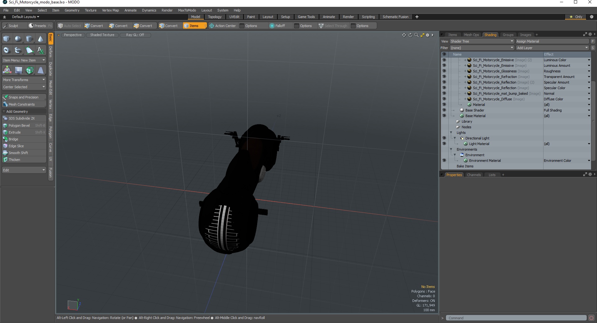 Sci Fi Motorcycle 3D
