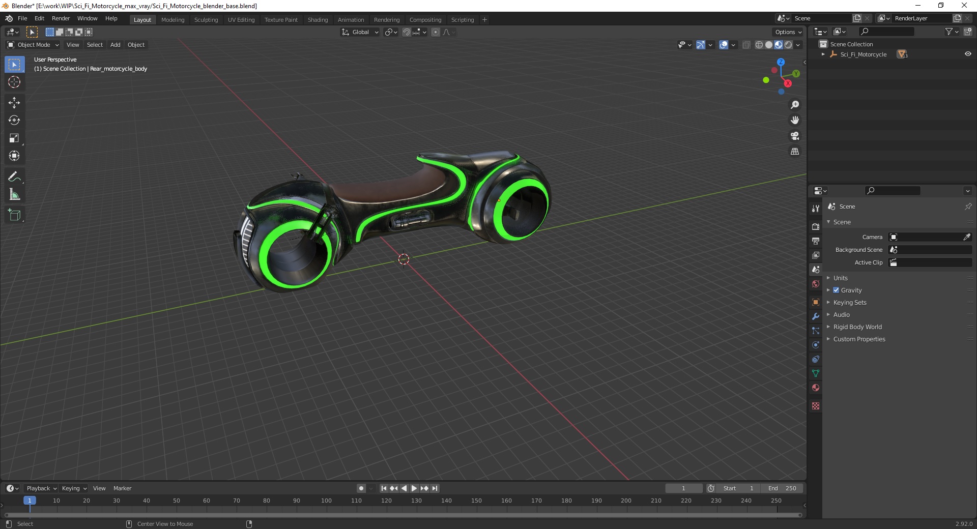 Sci Fi Motorcycle 3D