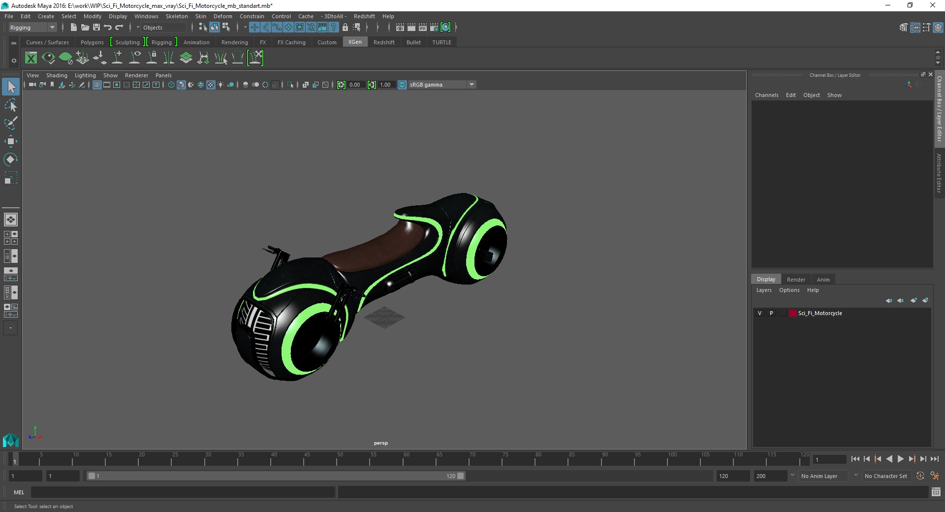 Sci Fi Motorcycle 3D
