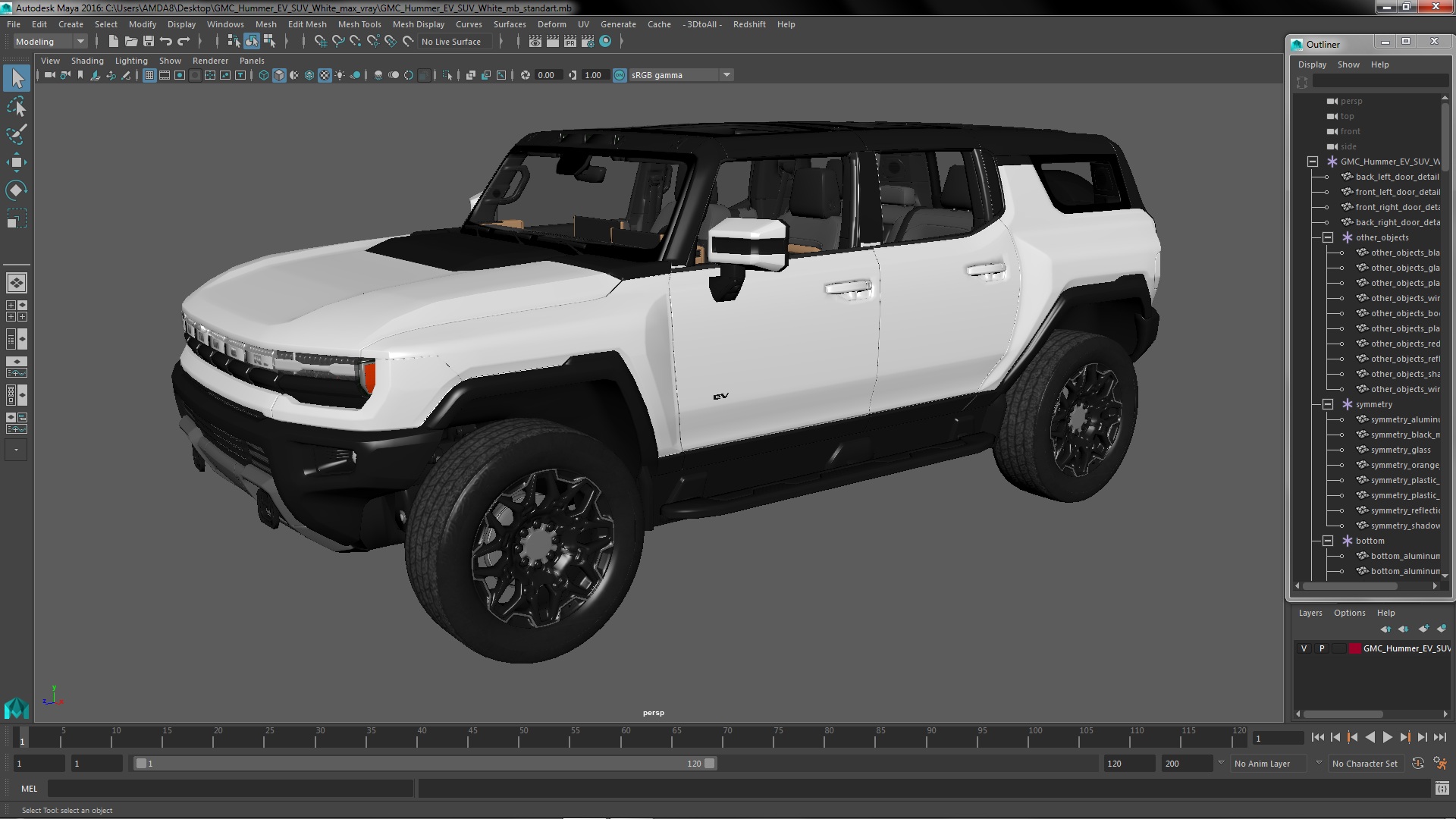 3D GMC Hummer EV SUV White model