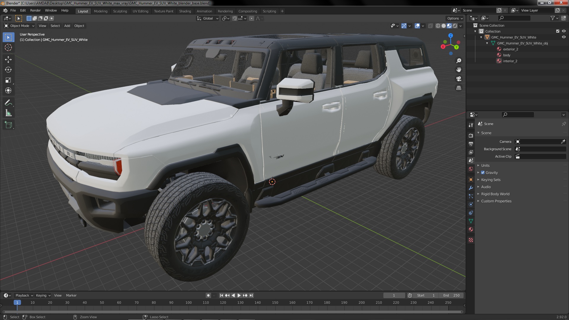 3D GMC Hummer EV SUV White model