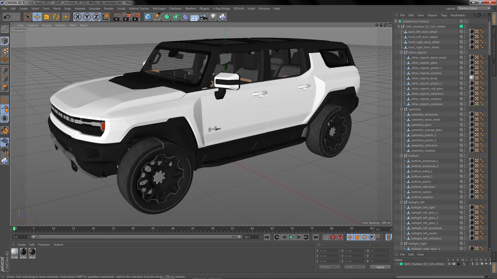 3D GMC Hummer EV SUV White model