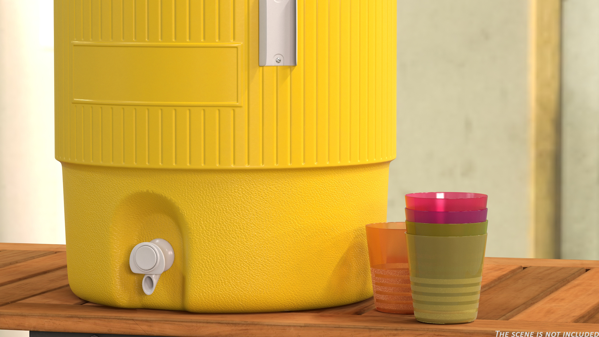 Yellow Gallon Industrial Water Cooler 3D