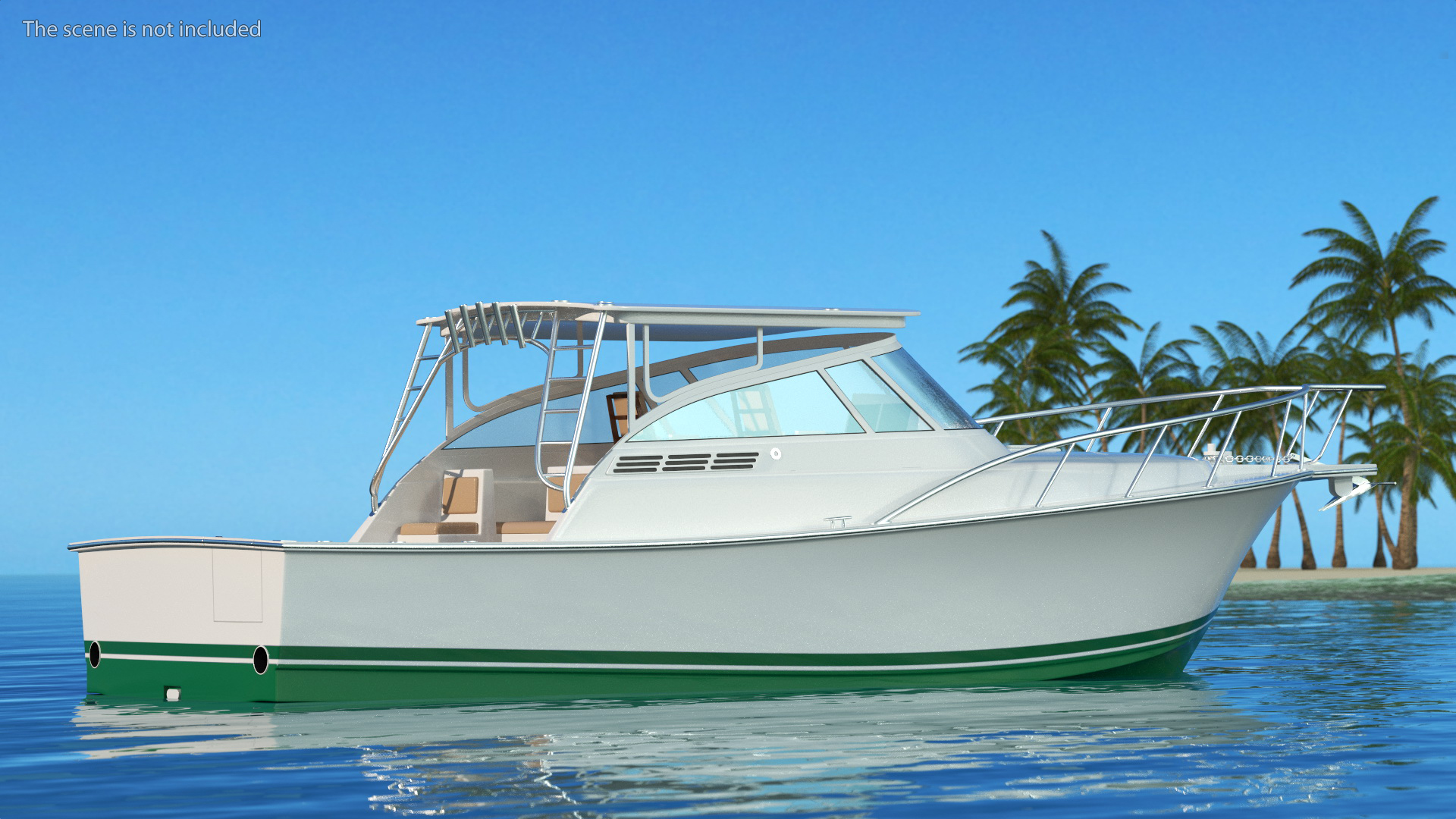 Speedboat Green New 3D model