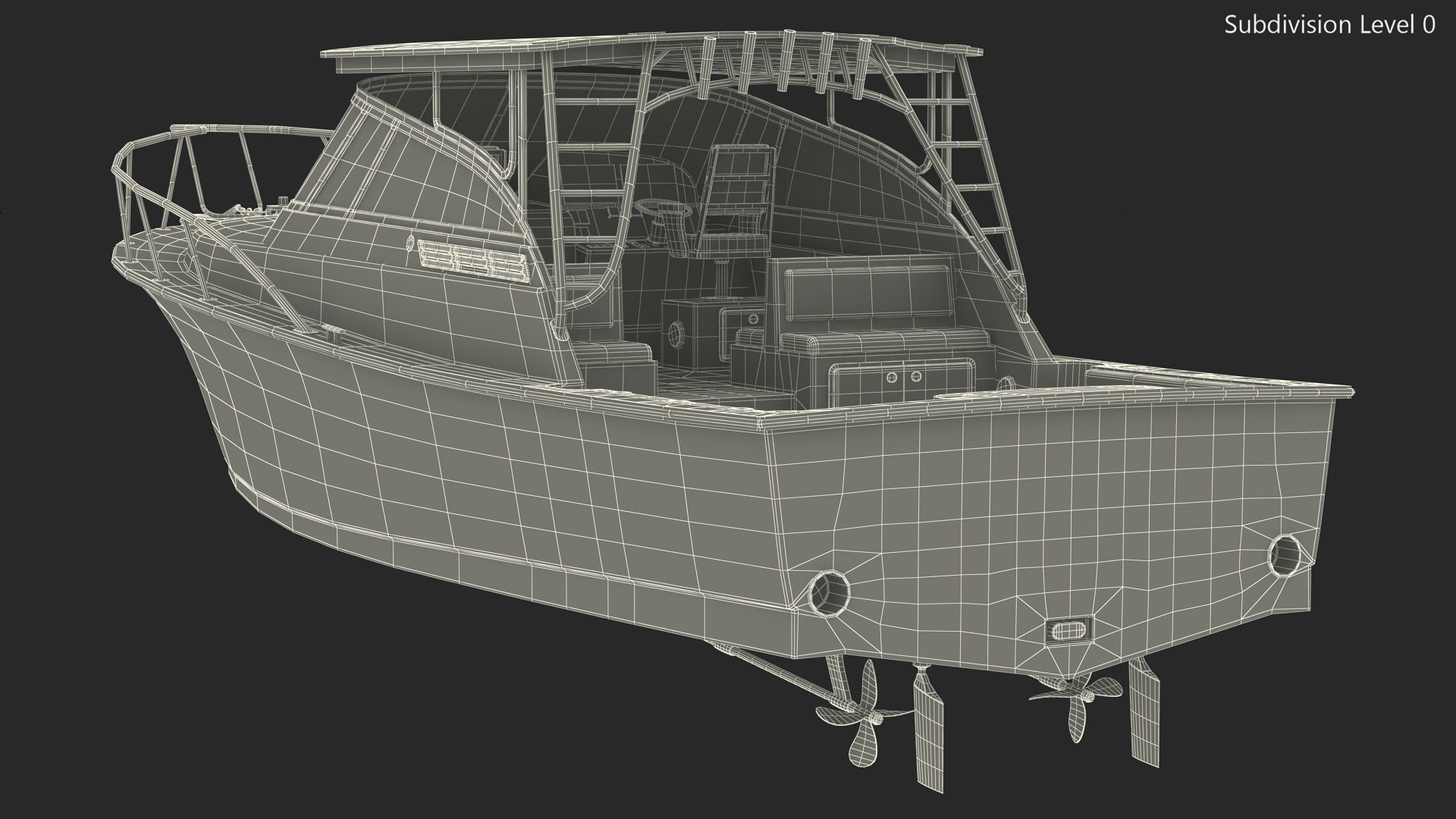 Speedboat Green New 3D model