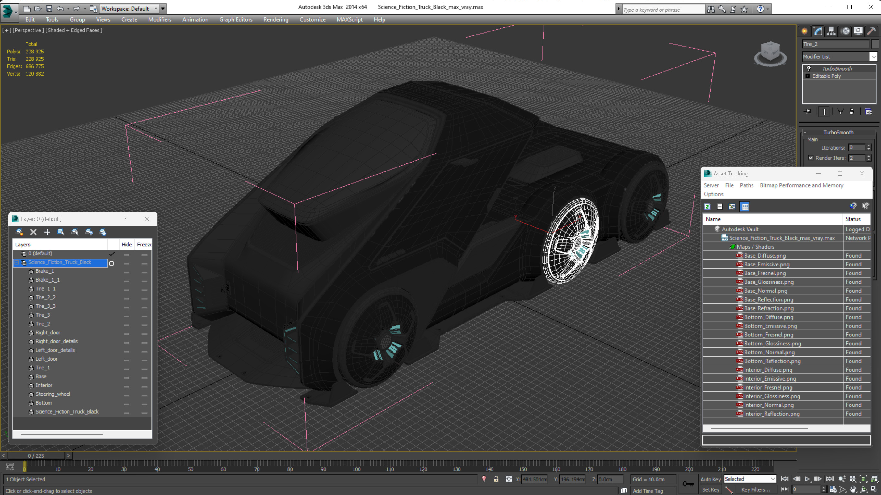 Science Fiction Truck Black 3D