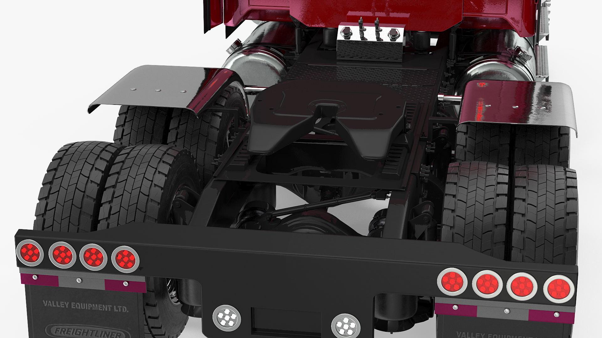 3D Heavy Duty Long Hood Truck Rigged model