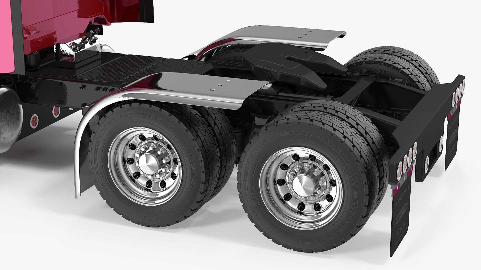 3D Heavy Duty Long Hood Truck Rigged model