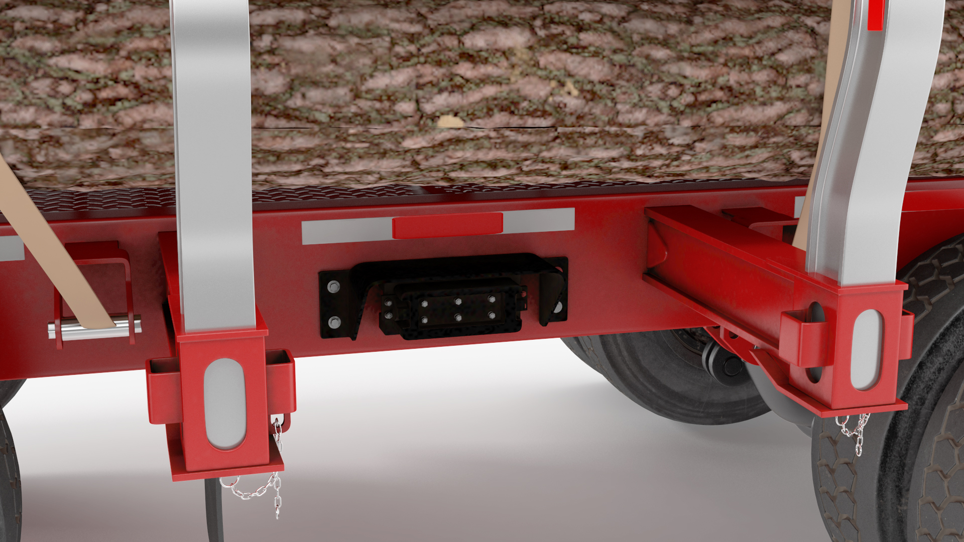 3D Freightliner Truck with Logging Trailer Rigged