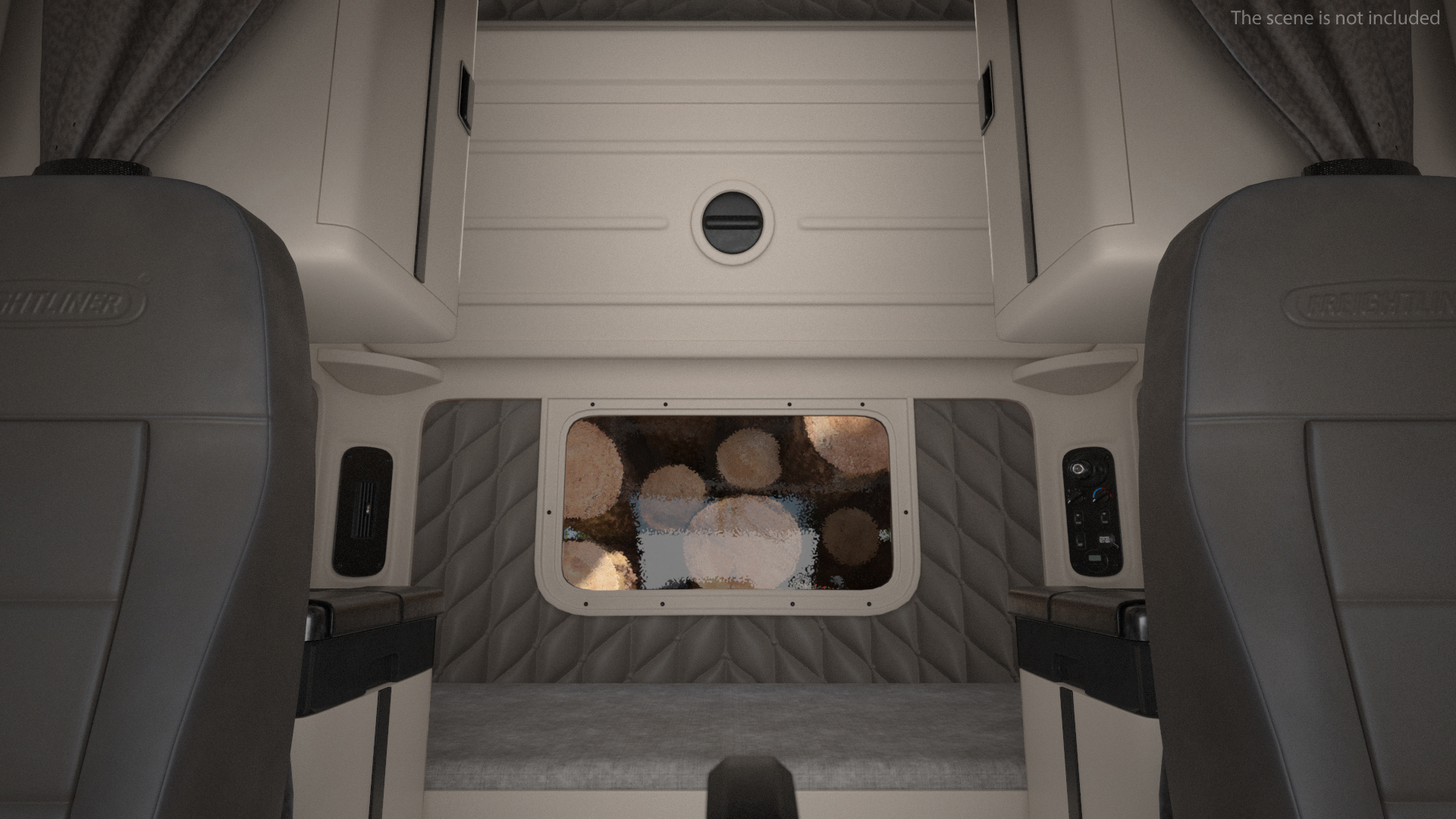 3D Freightliner Truck with Logging Trailer Rigged