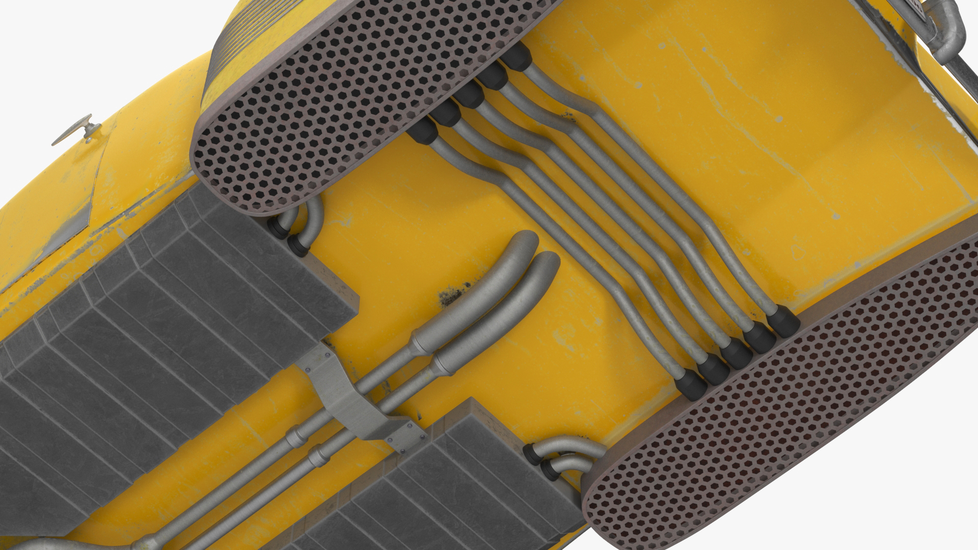 Futuristic Aerocar Yellow Old 3D model
