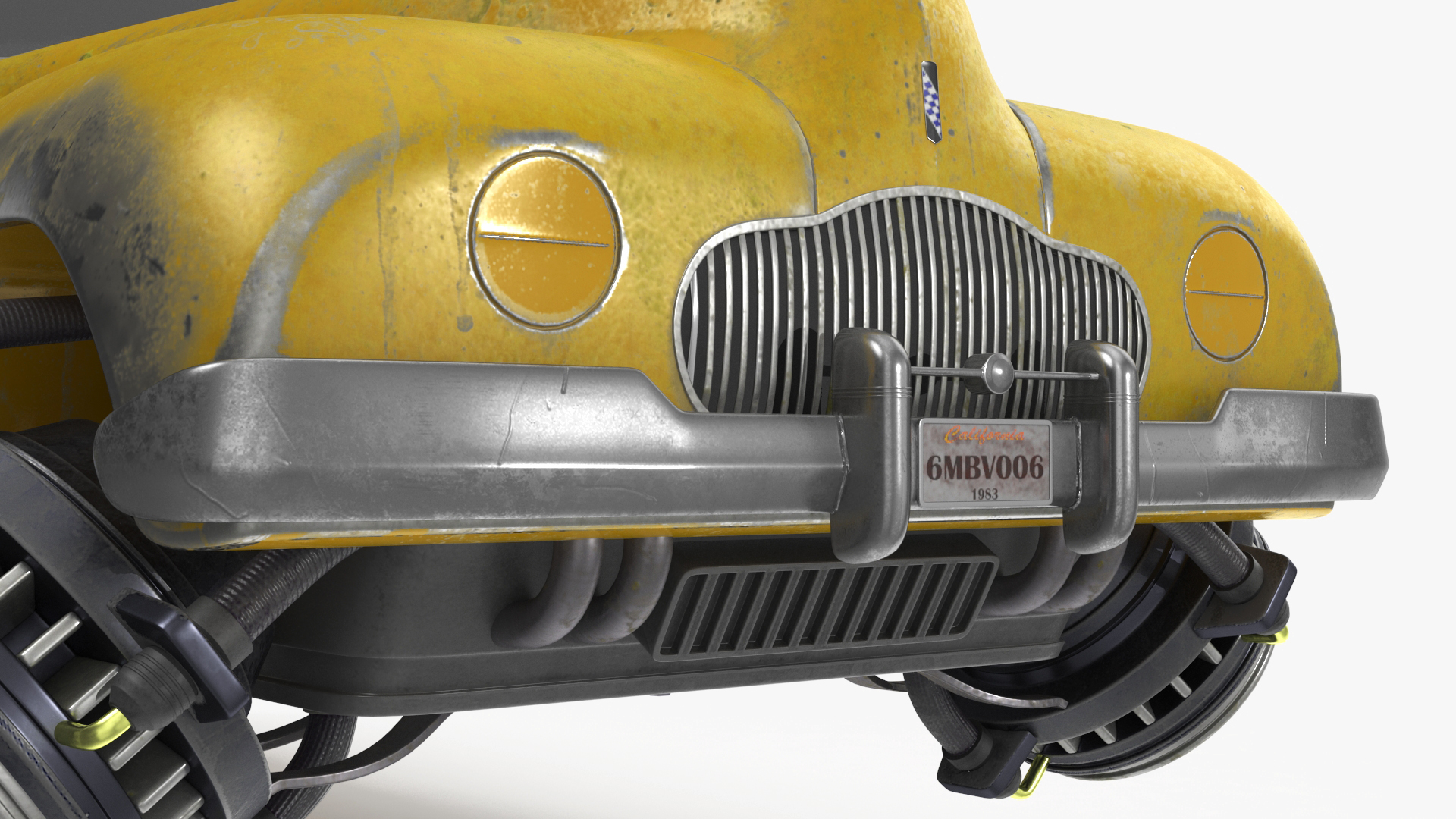 Futuristic Aerocar Yellow Old 3D model