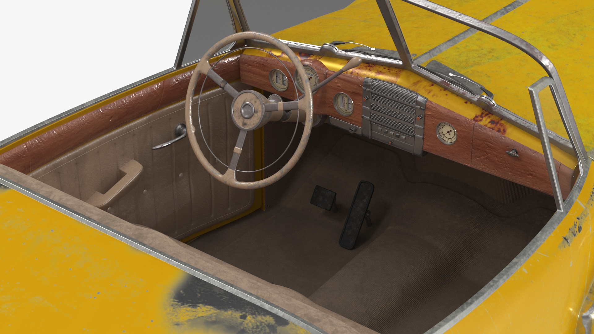 Futuristic Aerocar Yellow Old 3D model