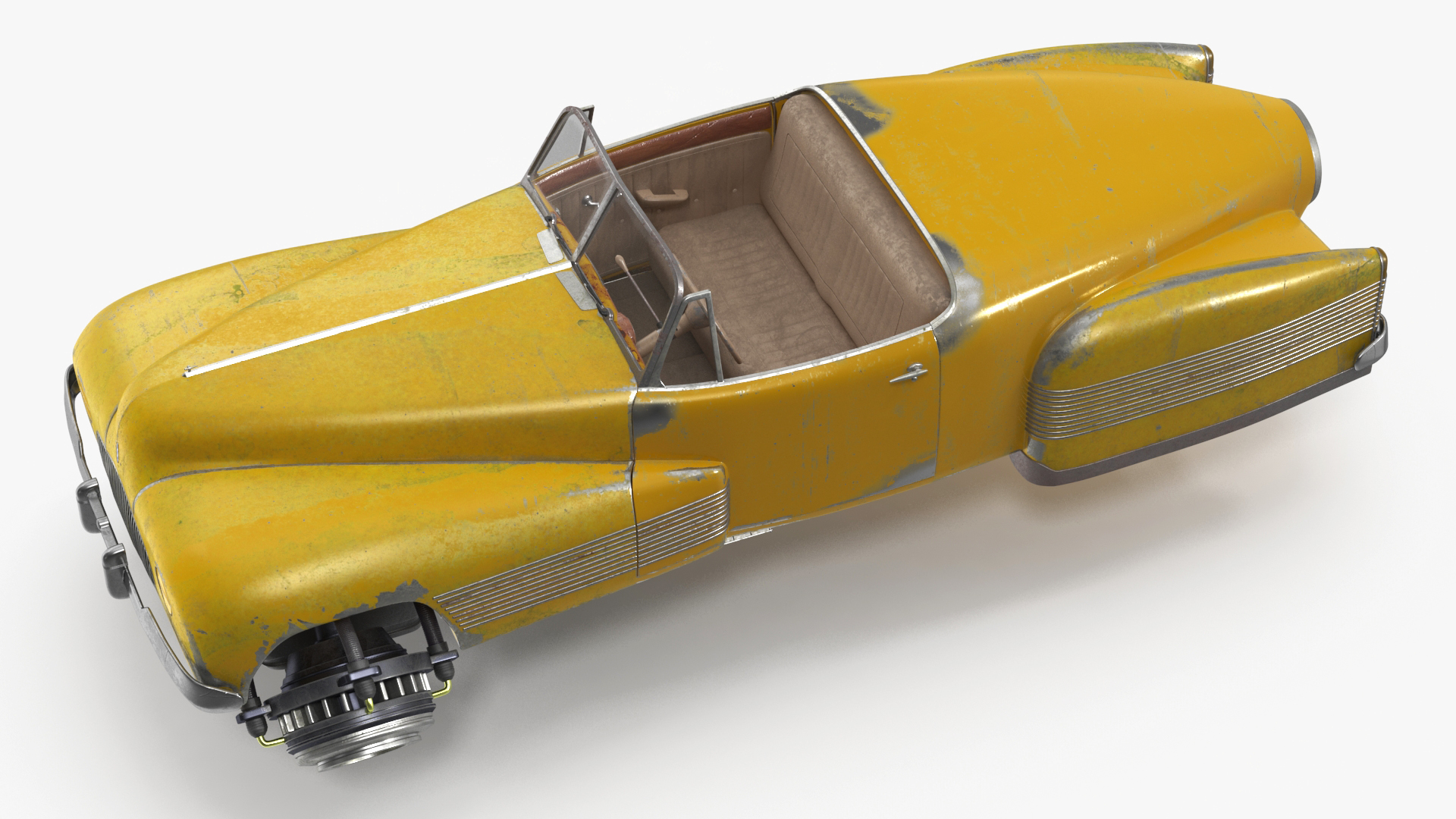 Futuristic Aerocar Yellow Old 3D model