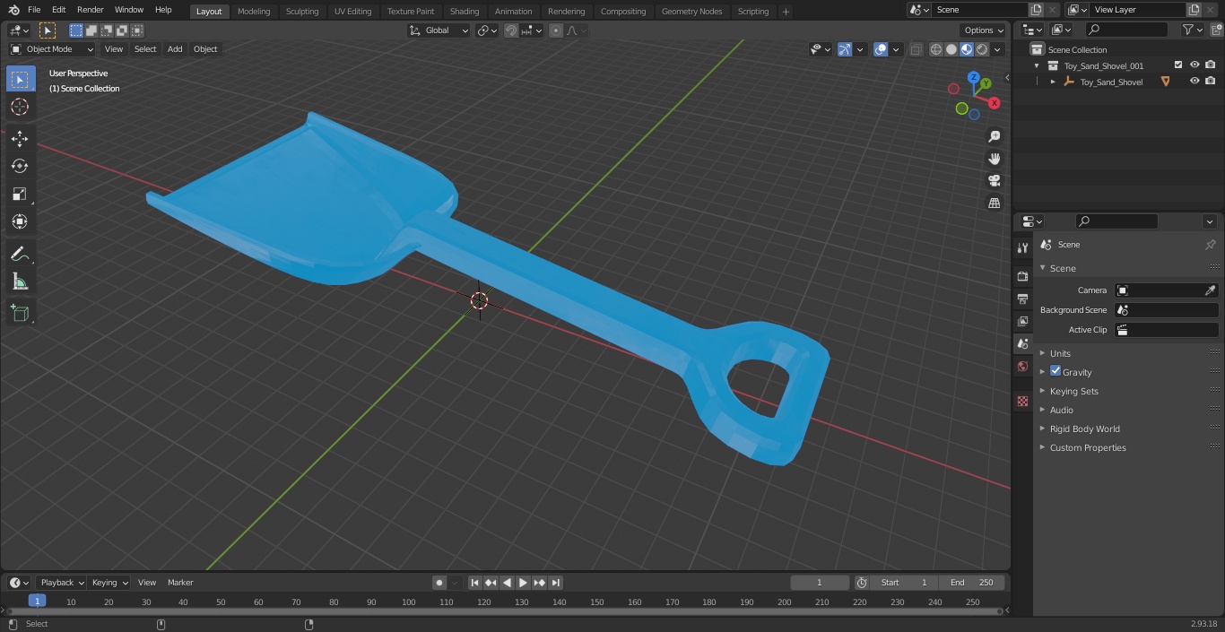 3D model Toy Sand Shovel