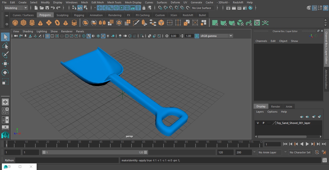 3D model Toy Sand Shovel