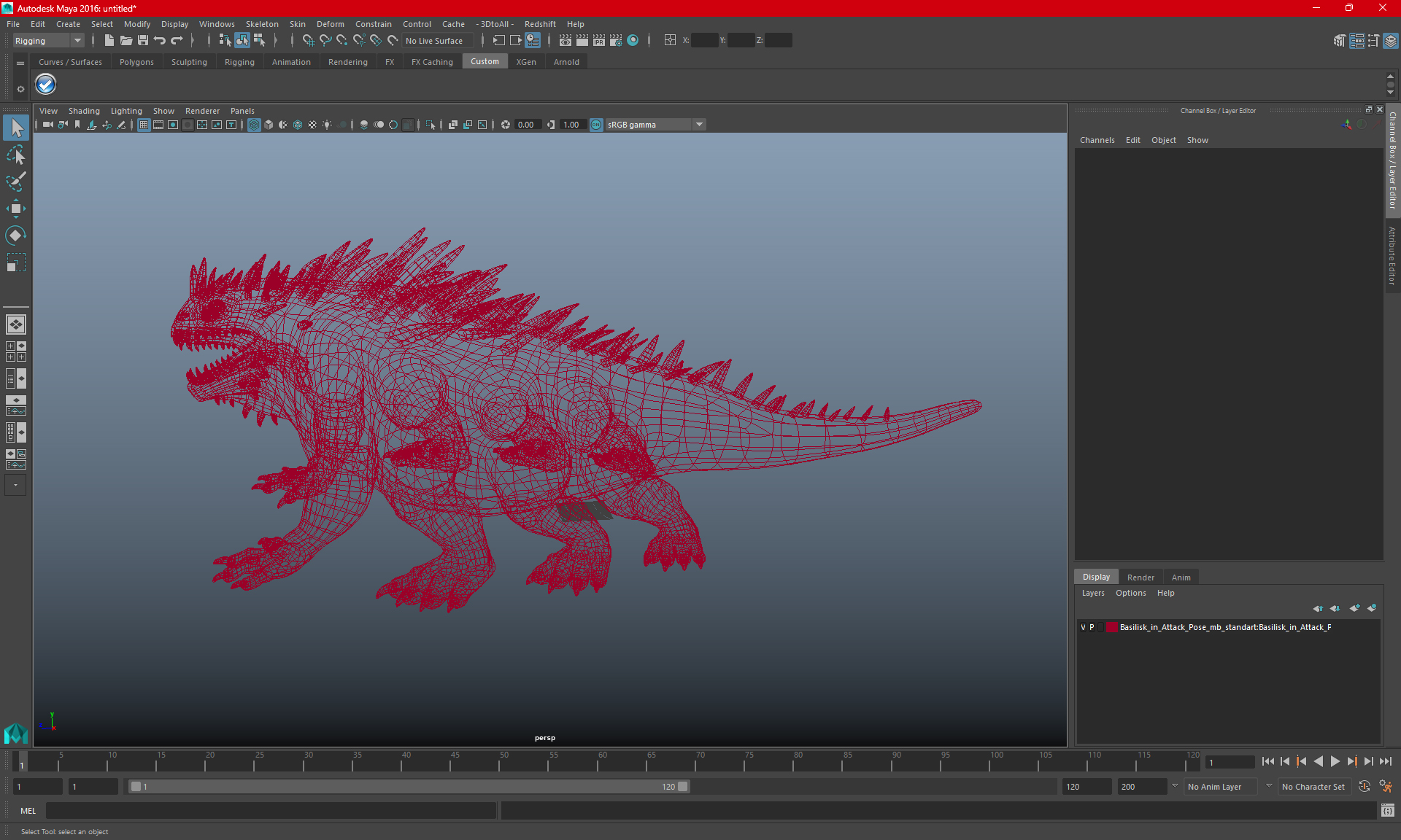 3D Basilisk in Attack Pose model