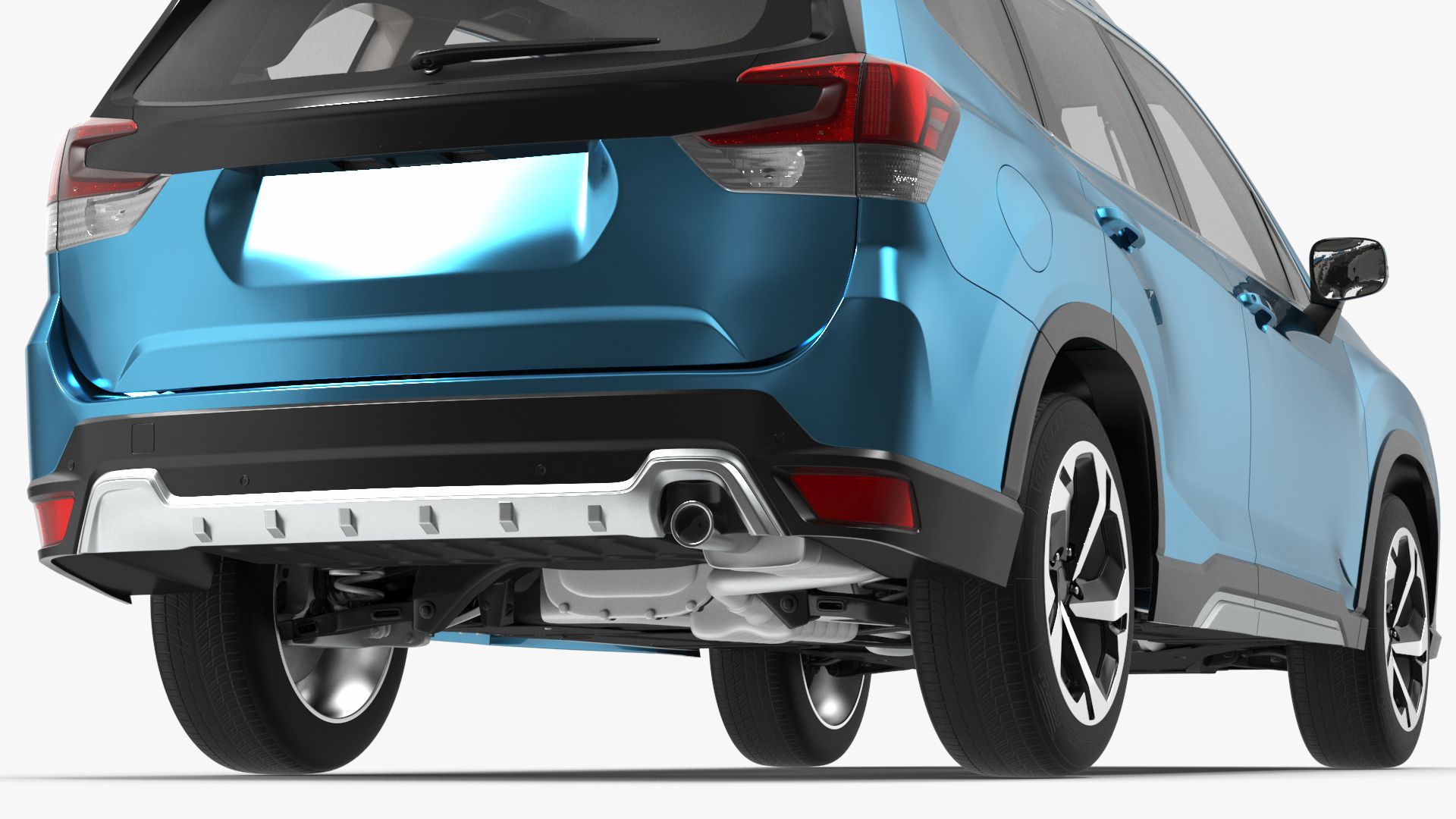 3D Blue Compact Crossover SUV