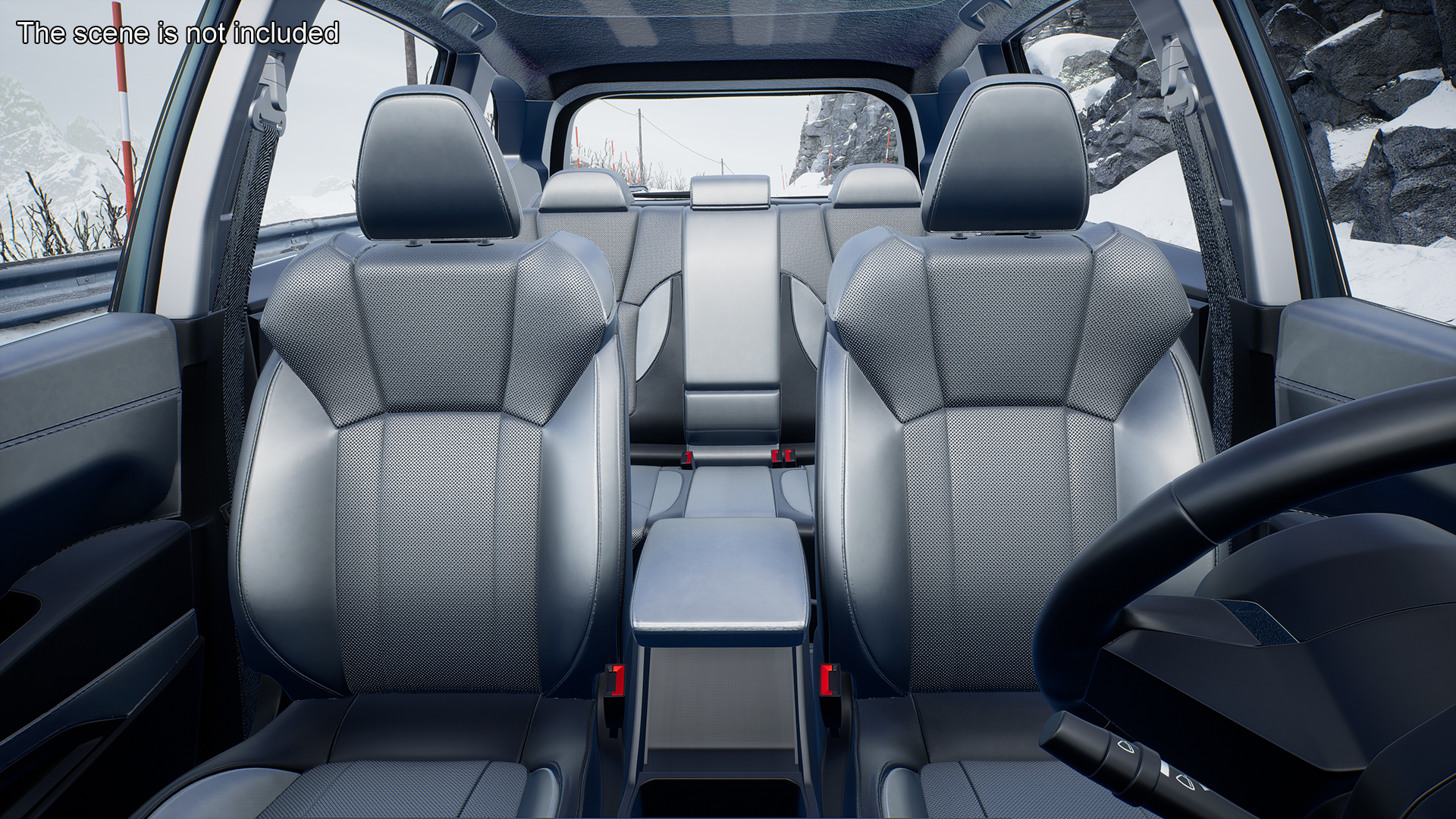 3D Blue Compact Crossover SUV