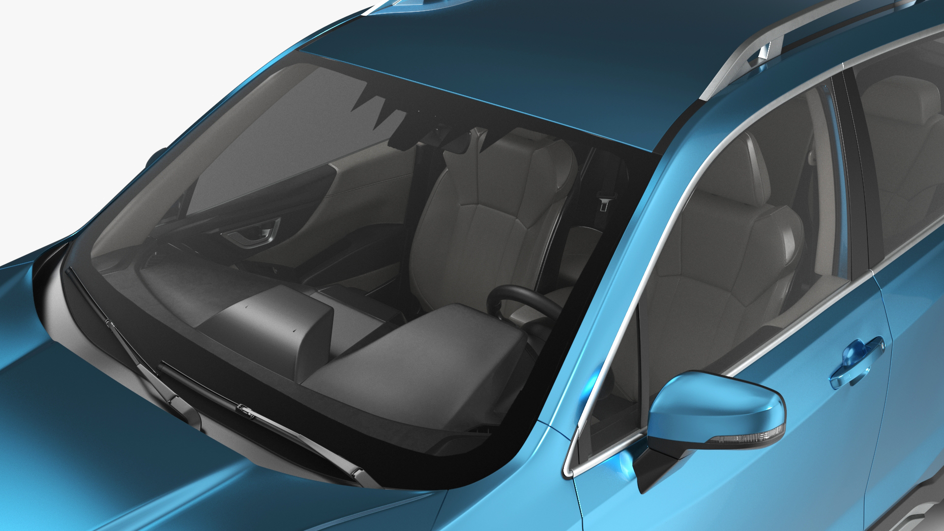 3D Blue Compact Crossover SUV