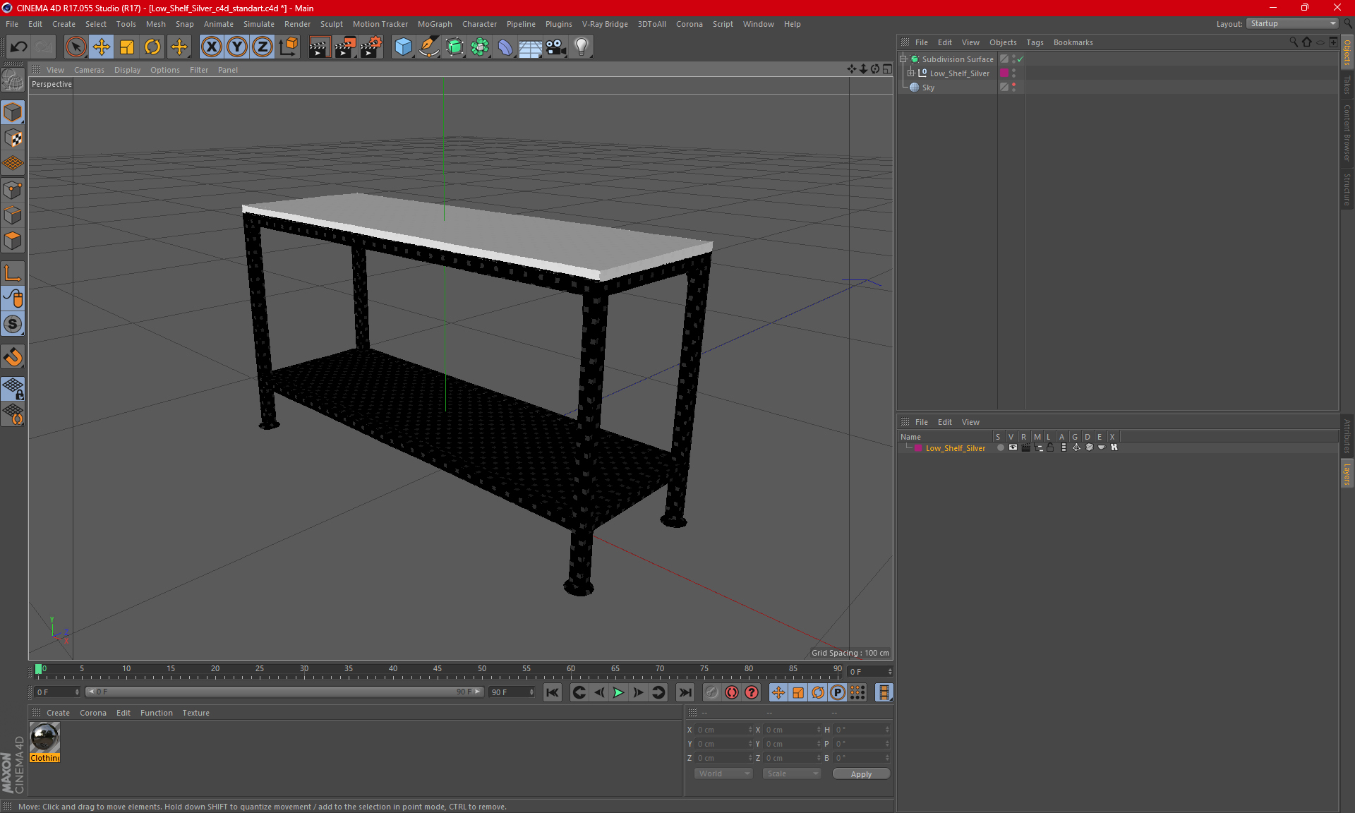 3D Low Shelf Silver