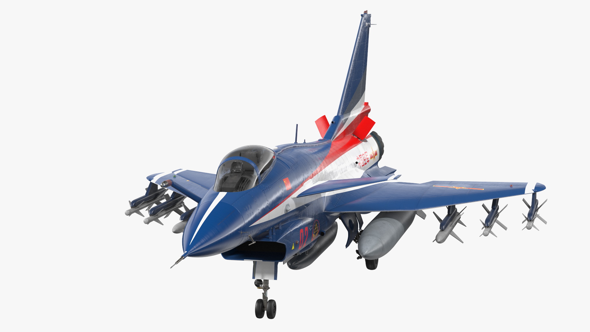 3D PLAAF J10 Vigorous Dragon Aerobatic Team Armament Rigged