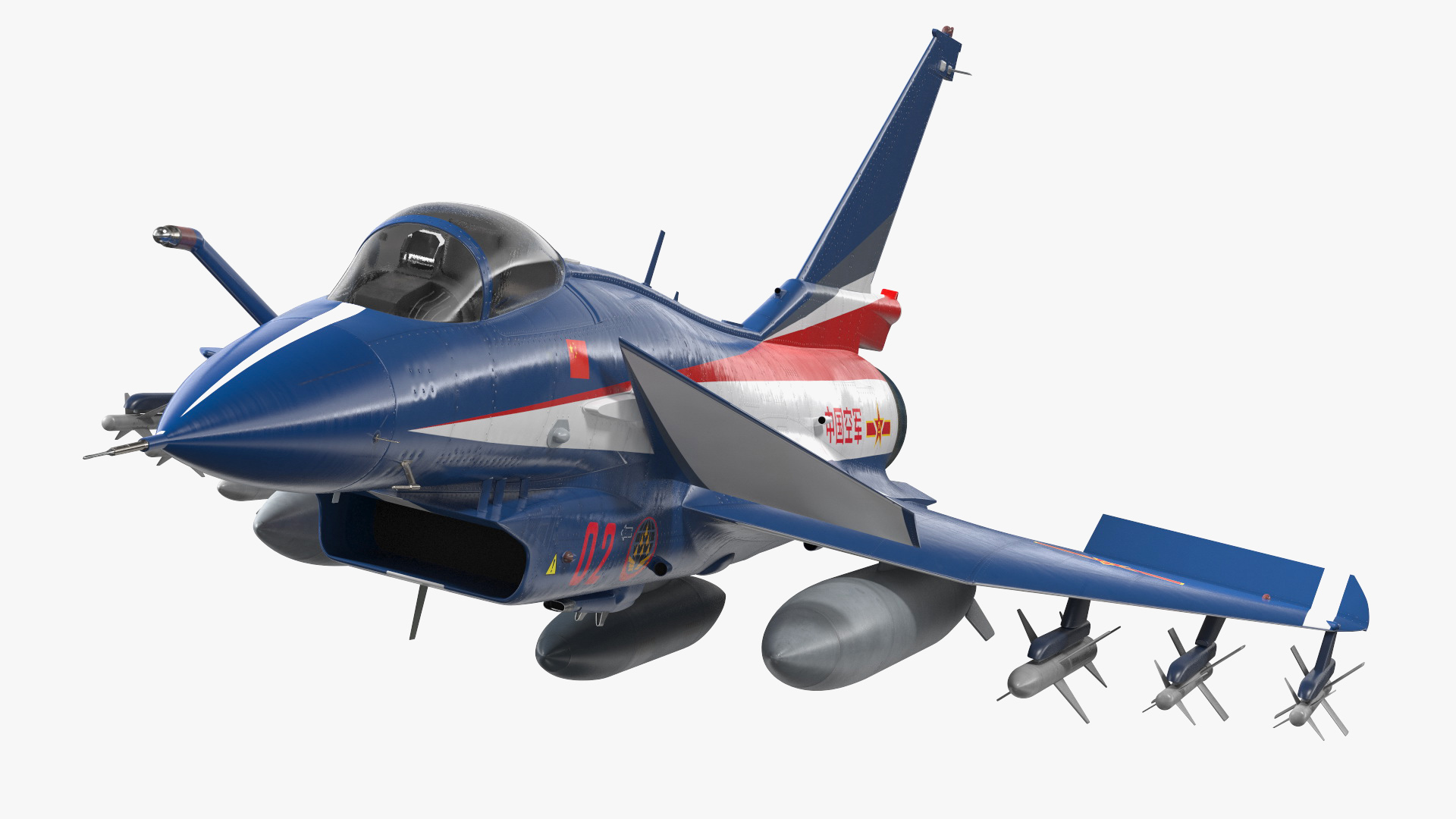 3D PLAAF J10 Vigorous Dragon Aerobatic Team Armament Rigged