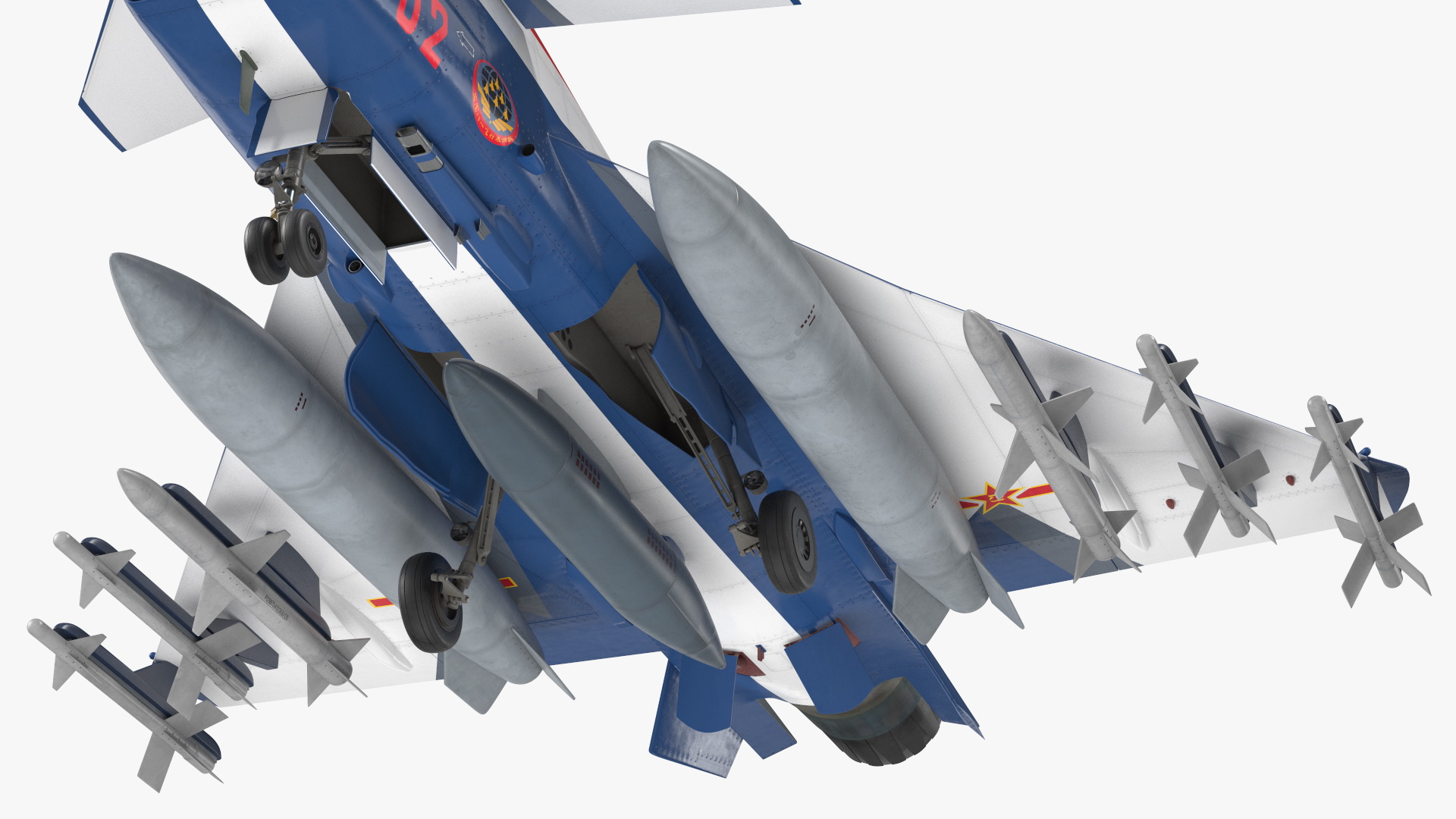 3D PLAAF J10 Vigorous Dragon Aerobatic Team Armament Rigged