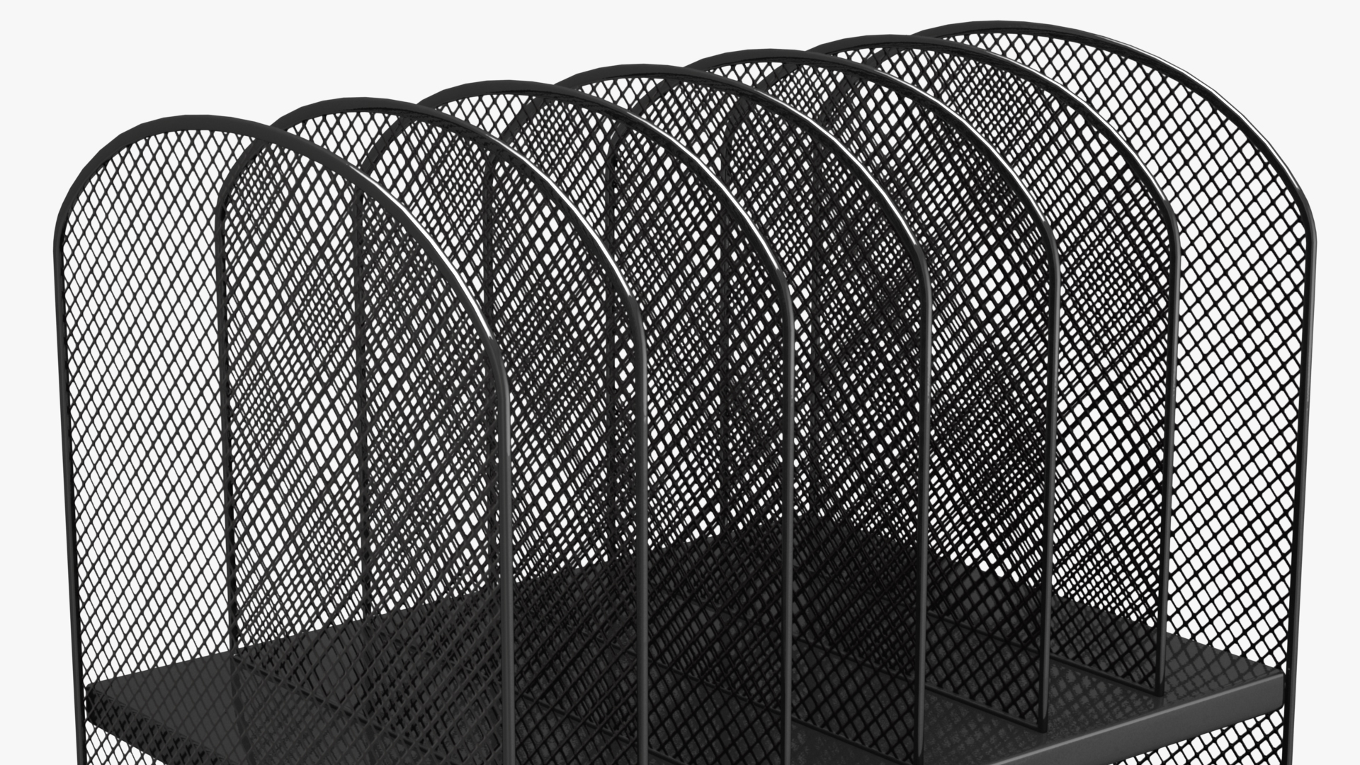 3D Black Mesh Tray Desktop Organizer model