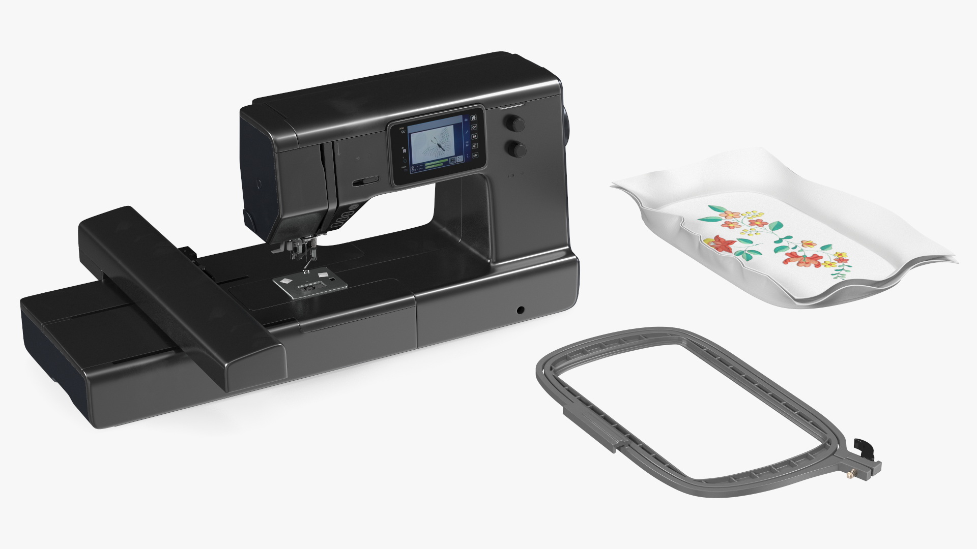 Embroidery Machine Black Screen On 3D model