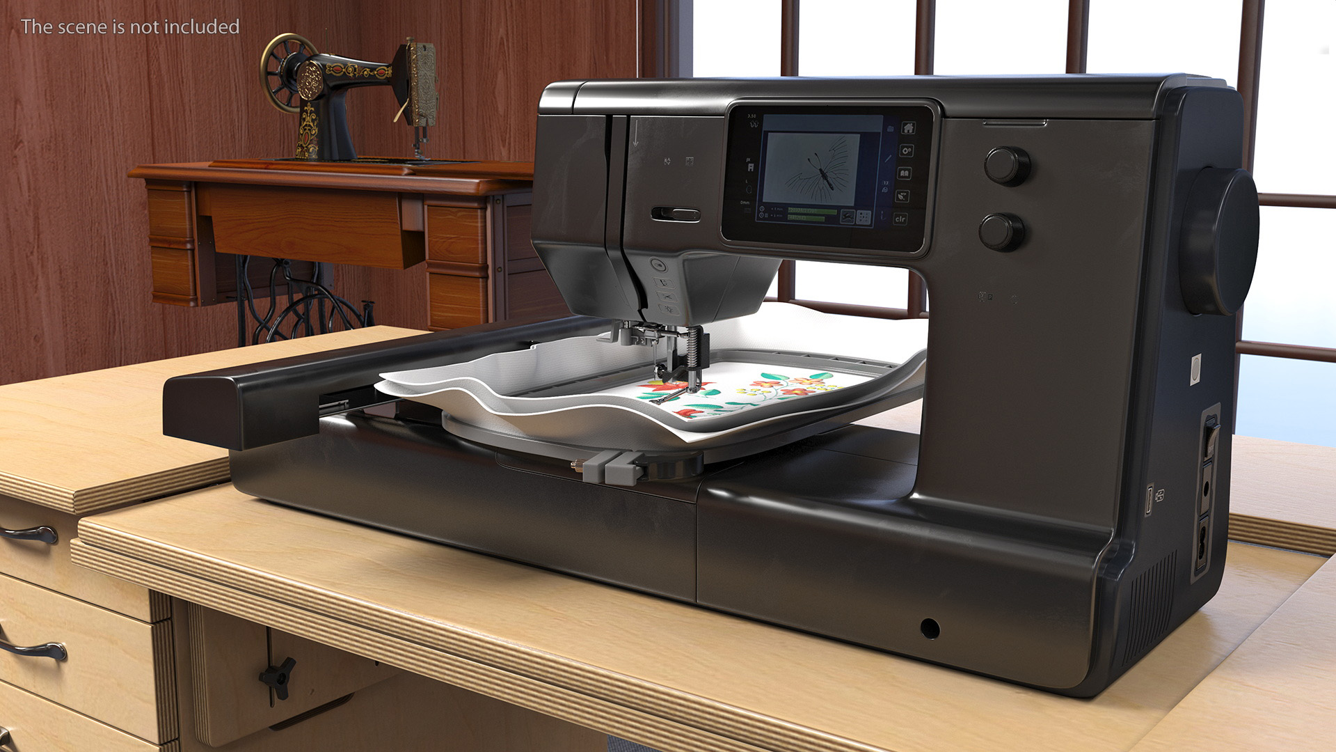 Embroidery Machine Black Screen On 3D model