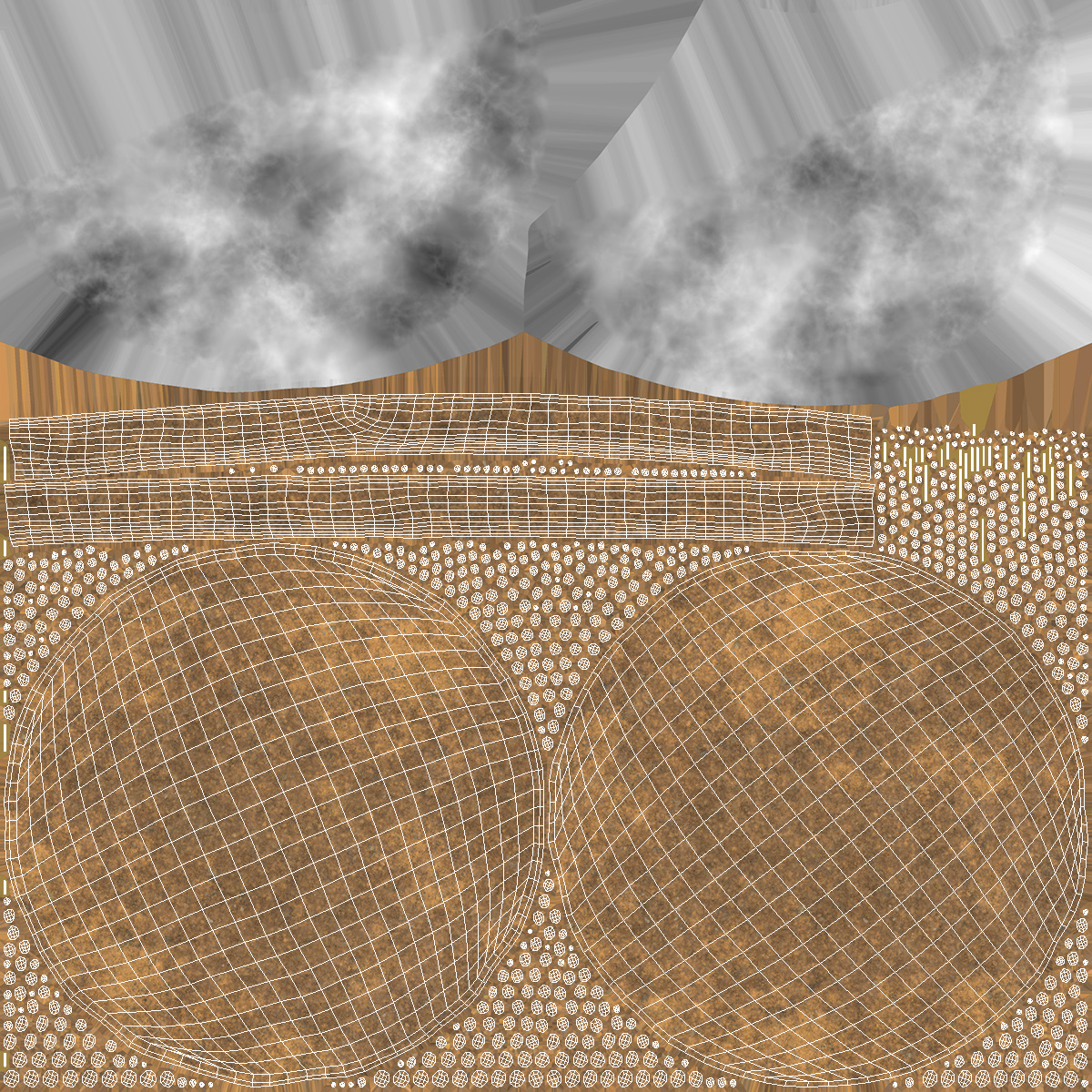3D model Round Soil with Grass Fur