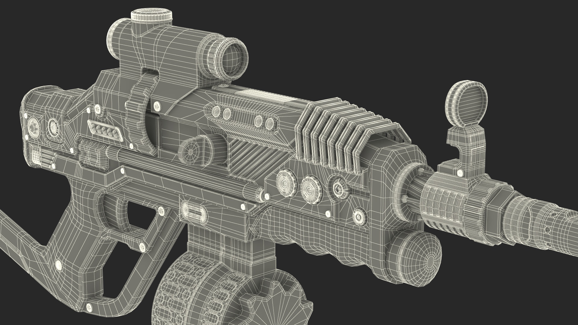 3D Futuristic Rifle Rigged model