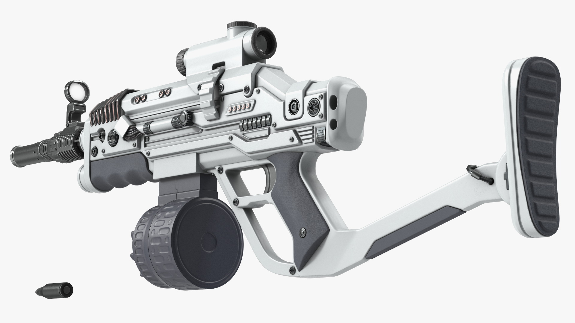 3D Futuristic Rifle Rigged model