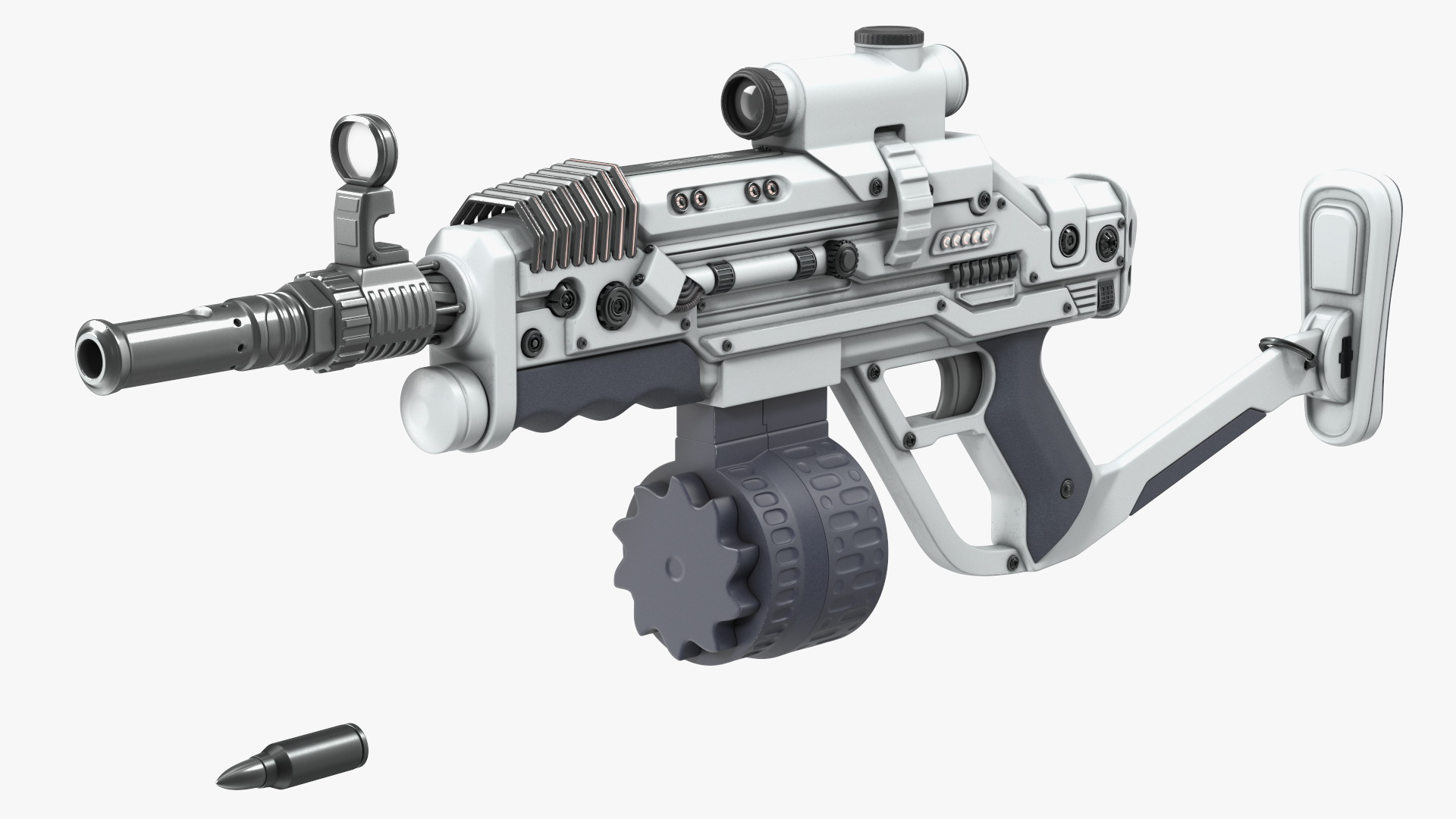 3D Futuristic Rifle Rigged model